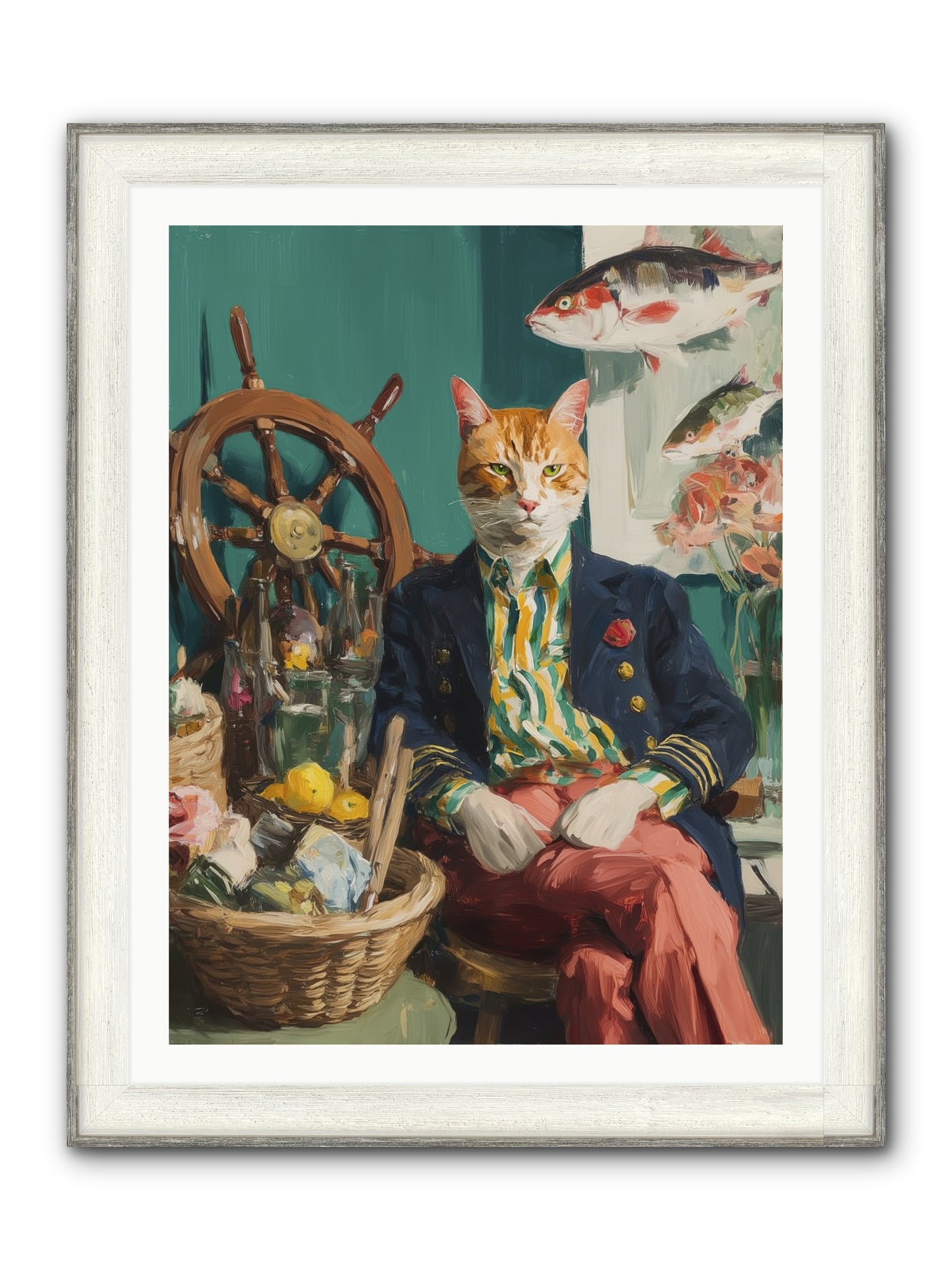 Tidal Tom Framed Print - Driftwood White 30x40
