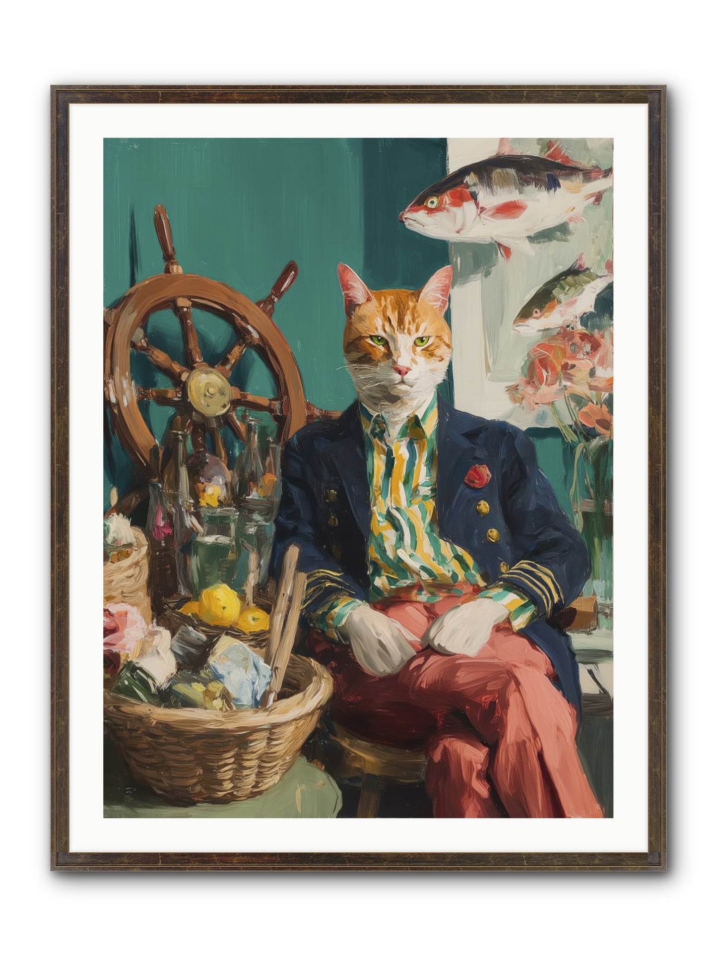 Tidal Tom Framed Print - Slimwoods Black/Gold 30x40
