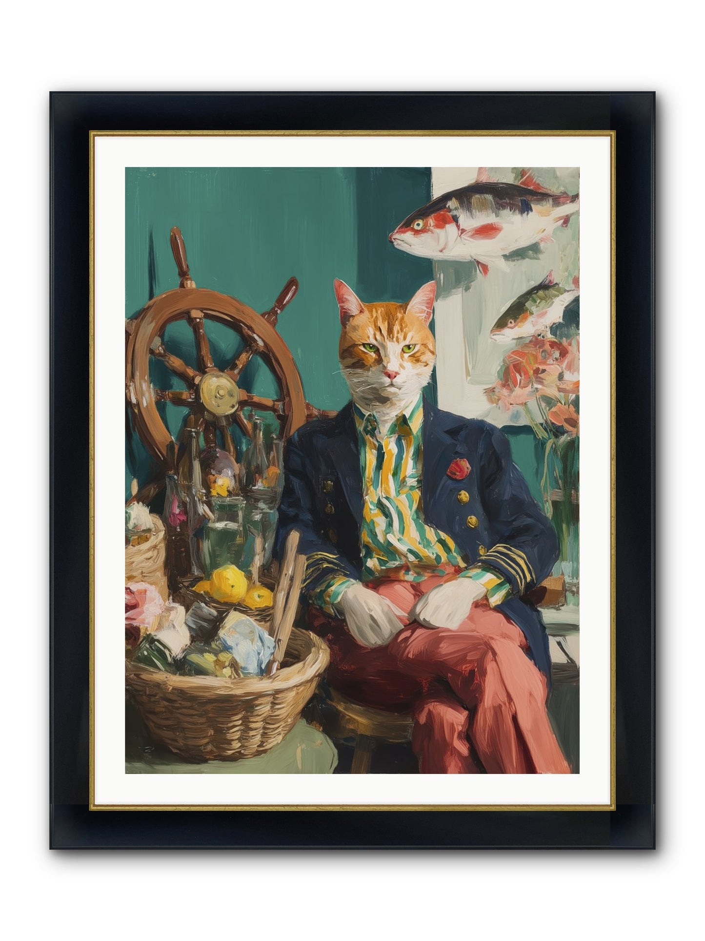 Tidal Tom Framed Print - Wide Black w/Gold 30x40