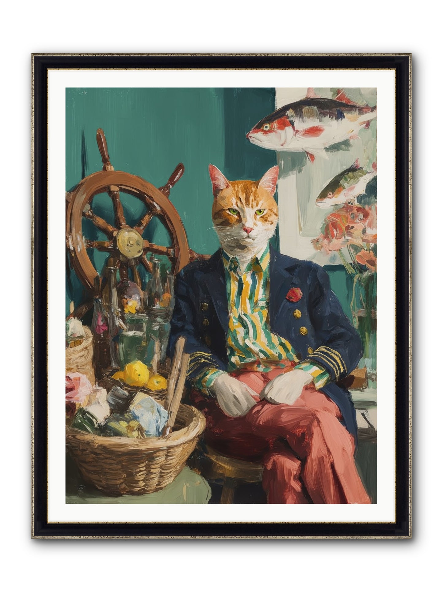 Tidal Tom Framed Print - Black & Gold 36x48