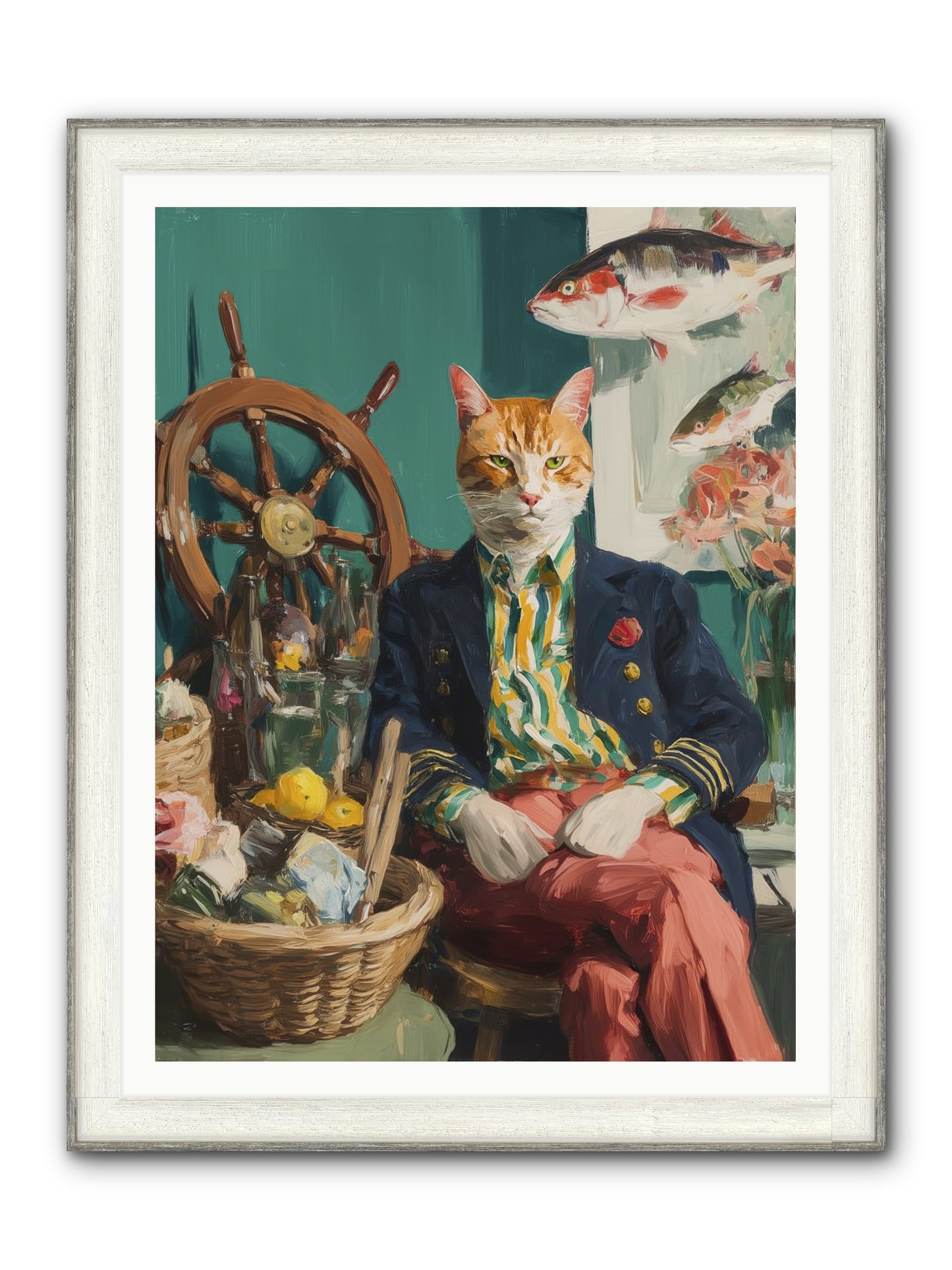 Tidal Tom Framed Print - Driftwood White 36x48