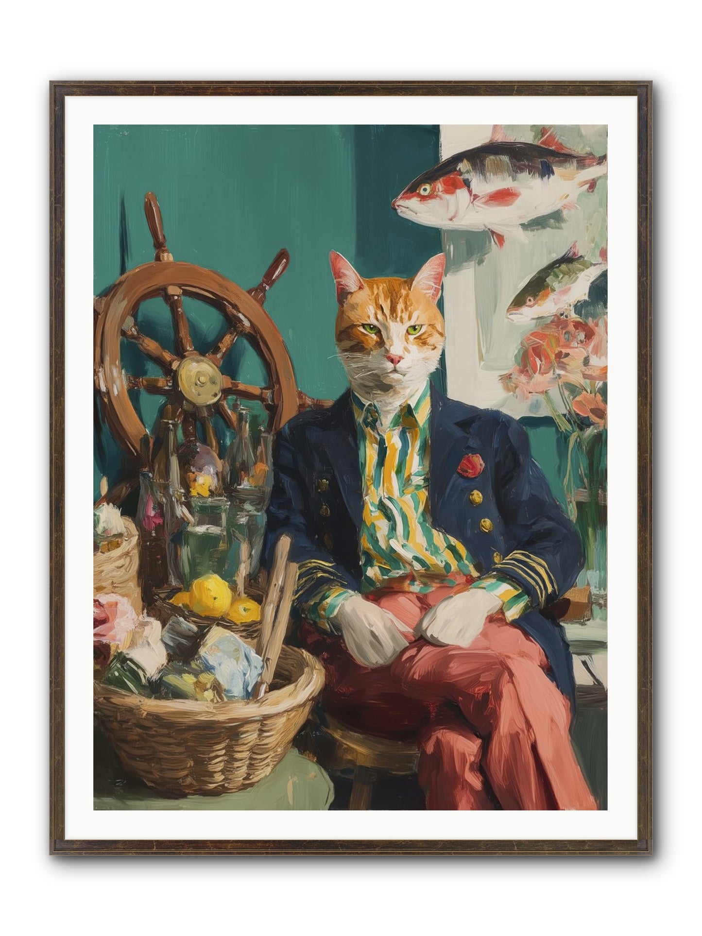 Tidal Tom Framed Print - Slimwoods Black/Gold 36x48