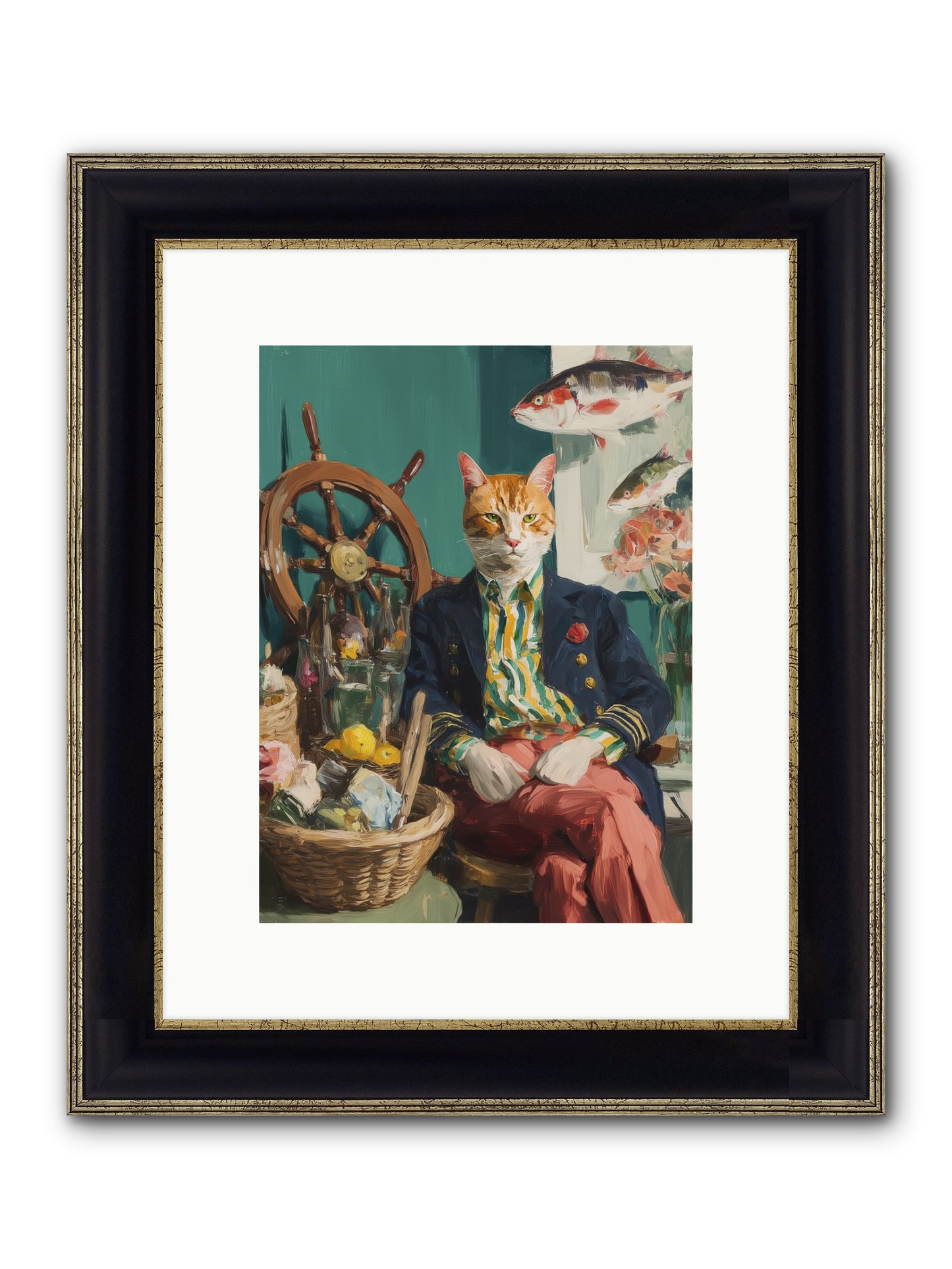 Tidal Tom Framed Print - Black & Gold 9x12