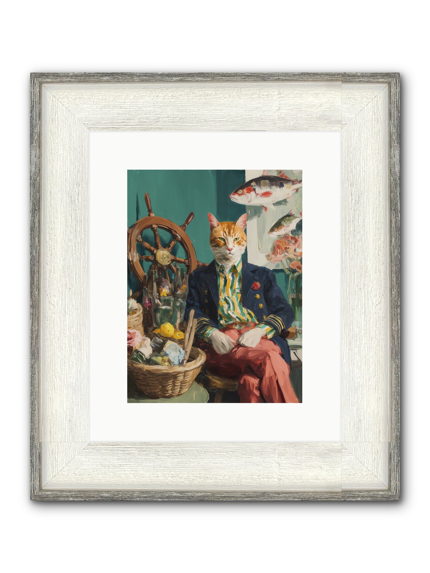 Tidal Tom Framed Print - Driftwood White 9x12