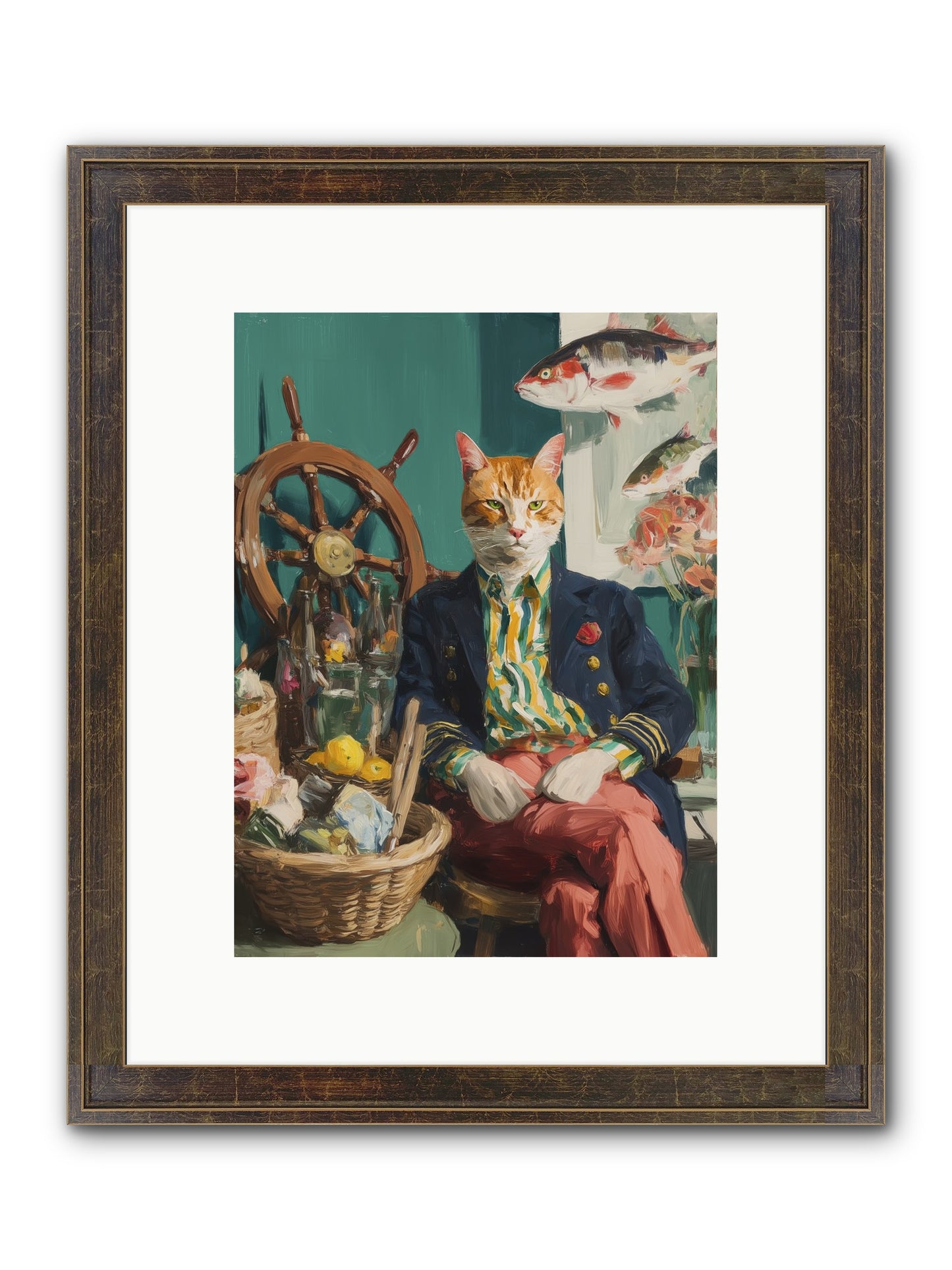 Tidal Tom Framed Print - Slimwoods Black/Gold 9x12