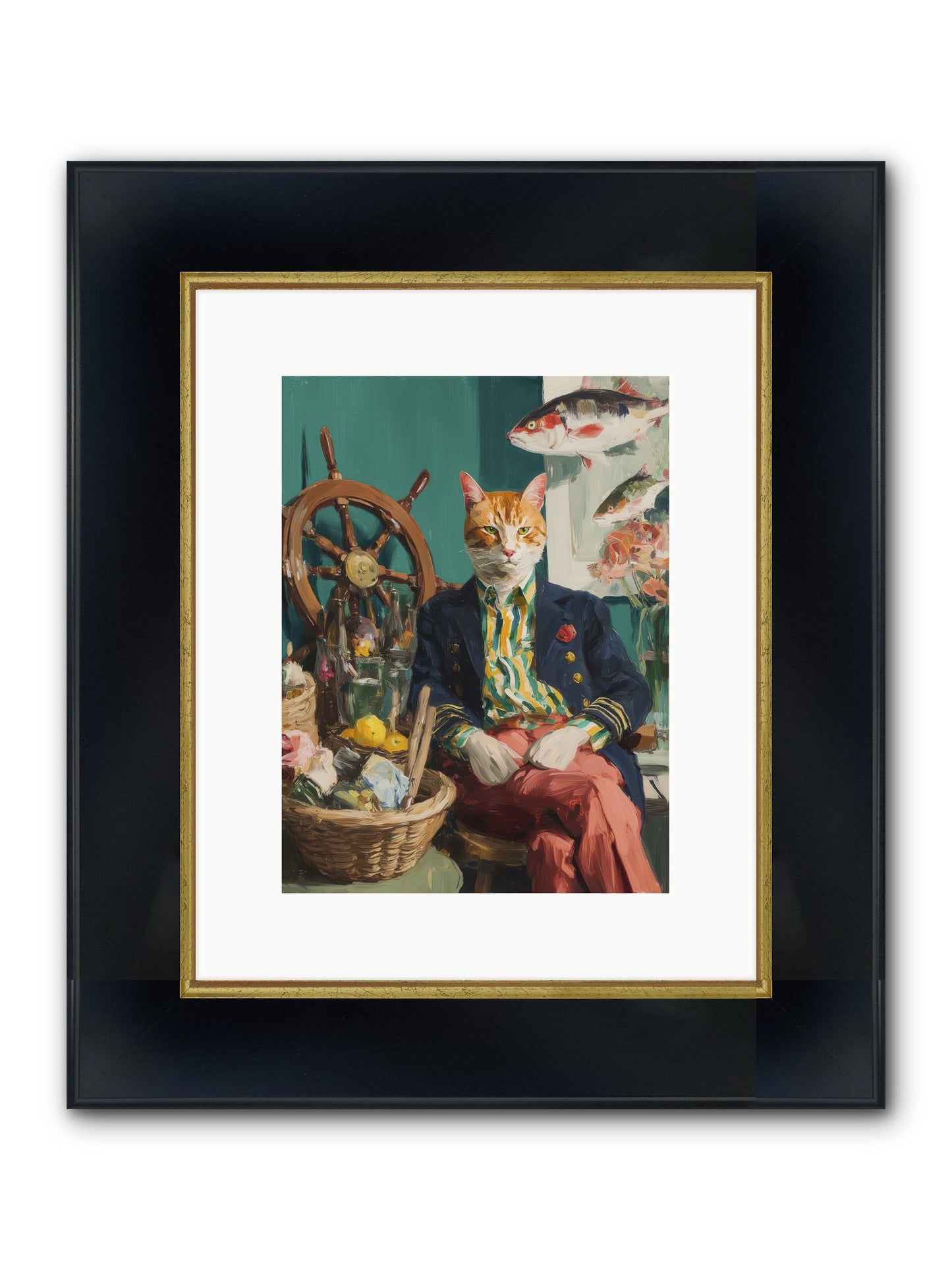 Tidal Tom Framed Print - Wide Black w/Gold 9x12