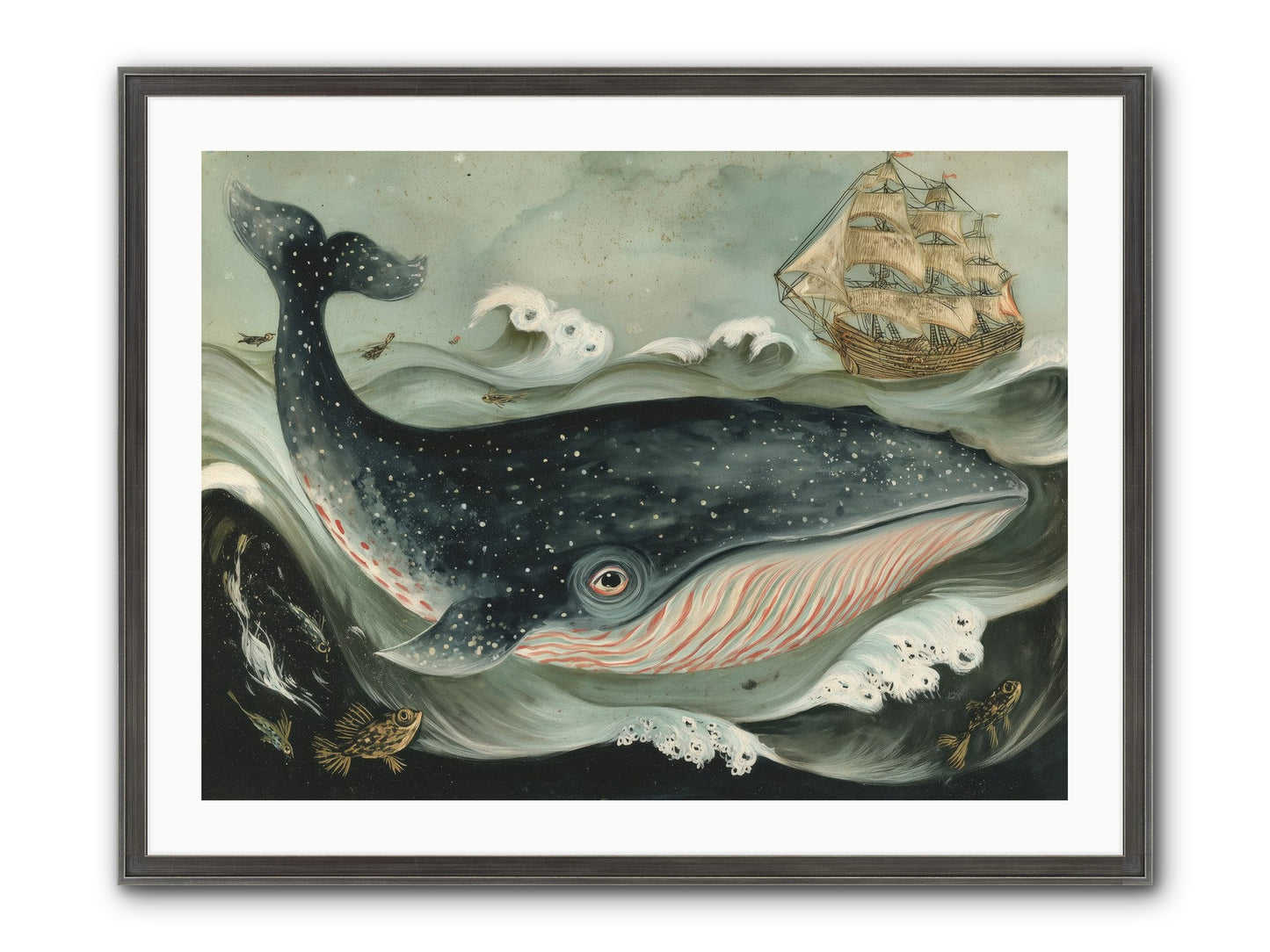 Tidal Tune Framed Print - Slimwoods Black/Silver 32x24