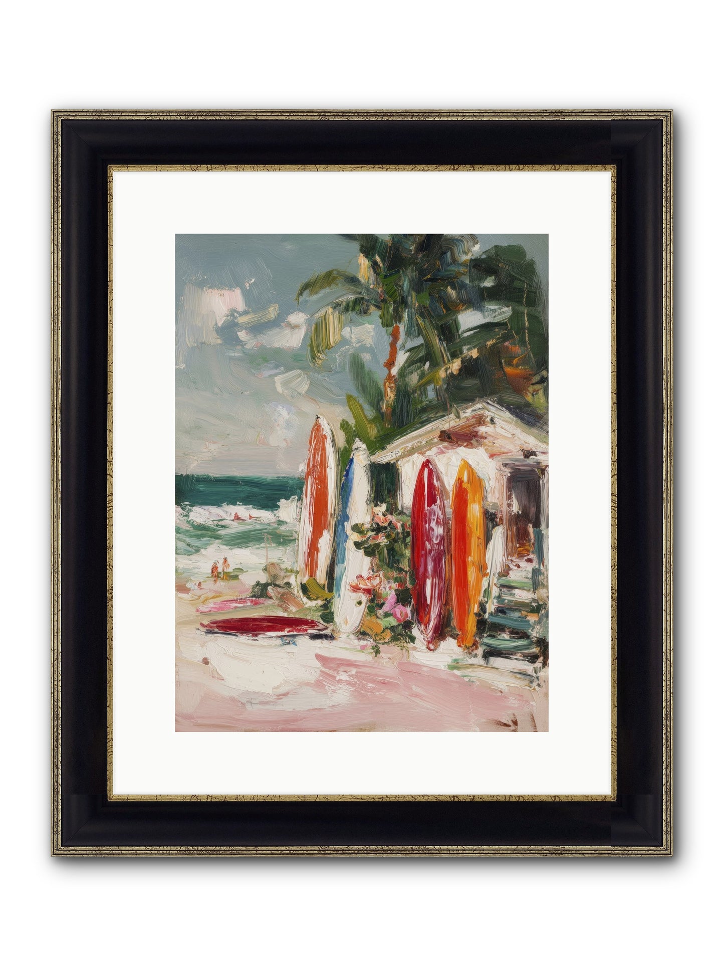 Tide Adventures Framed Print - Black & Gold 12x16