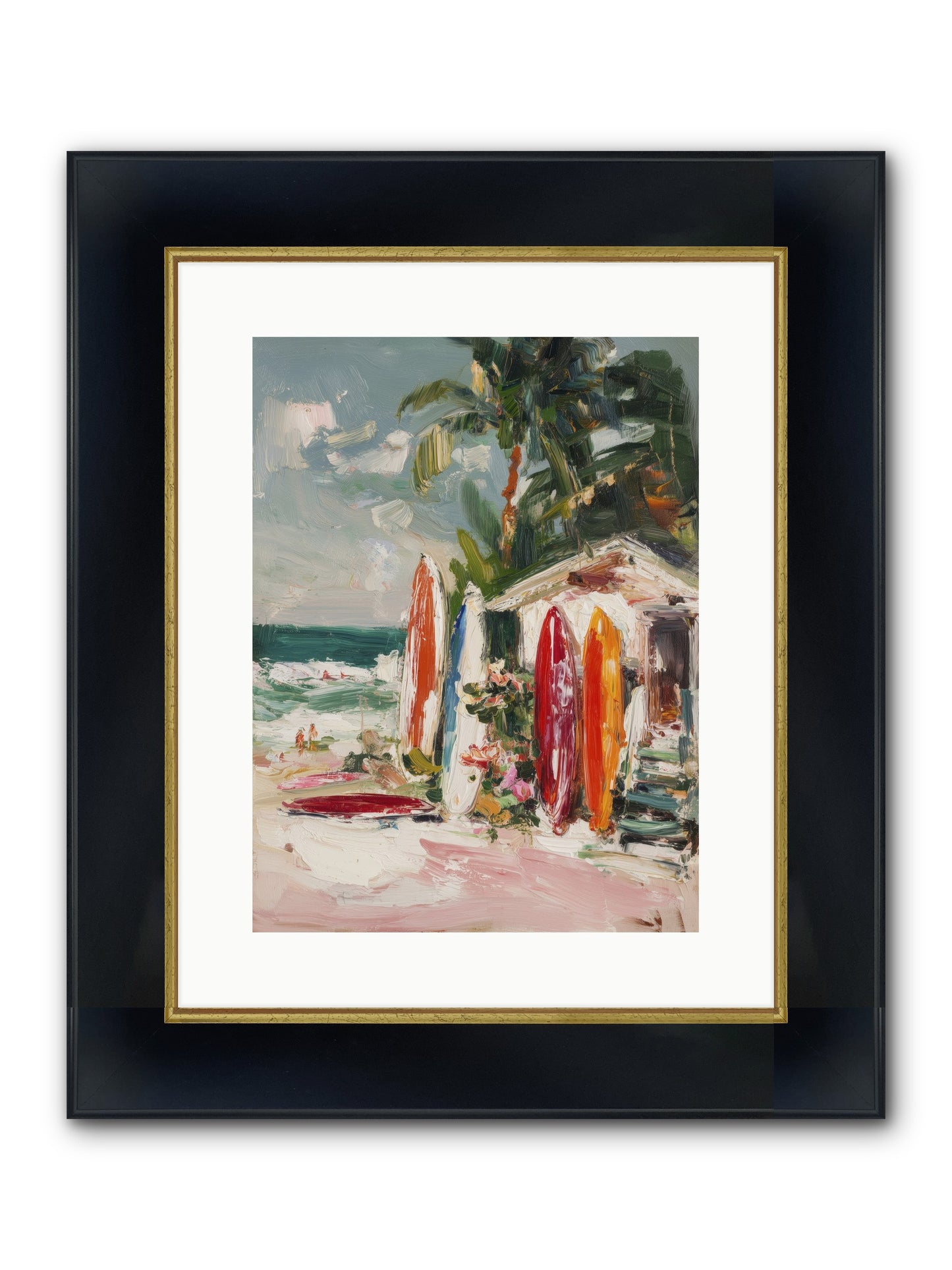 Tide Adventures Framed Print - Wide Black w/Gold 12x16