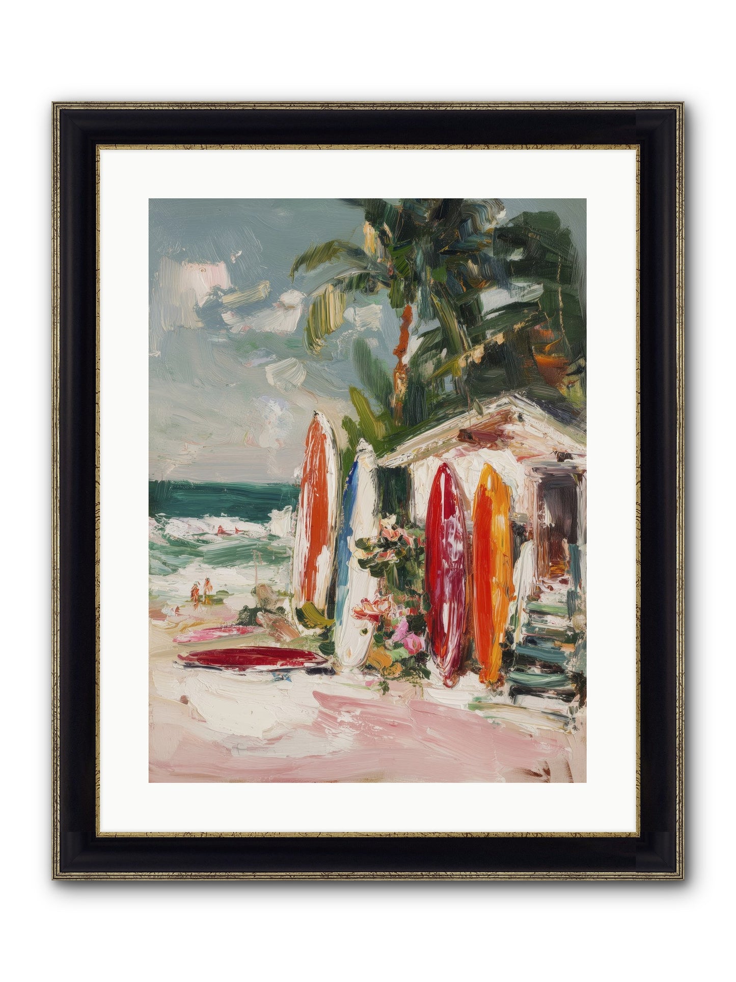 Tide Adventures Framed Print - Black & Gold 18x24