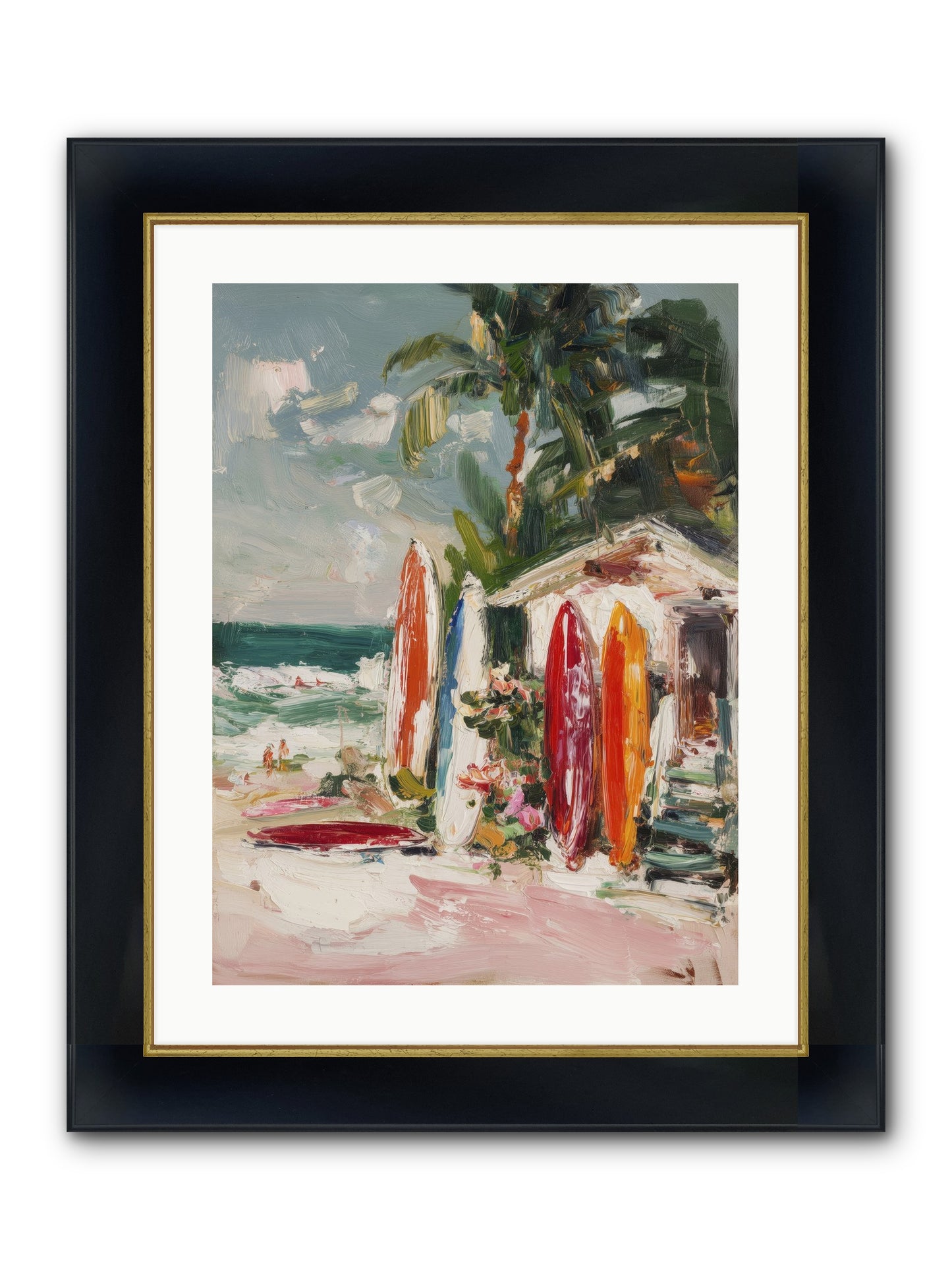 Tide Adventures Framed Print - Wide Black w/Gold 18x24