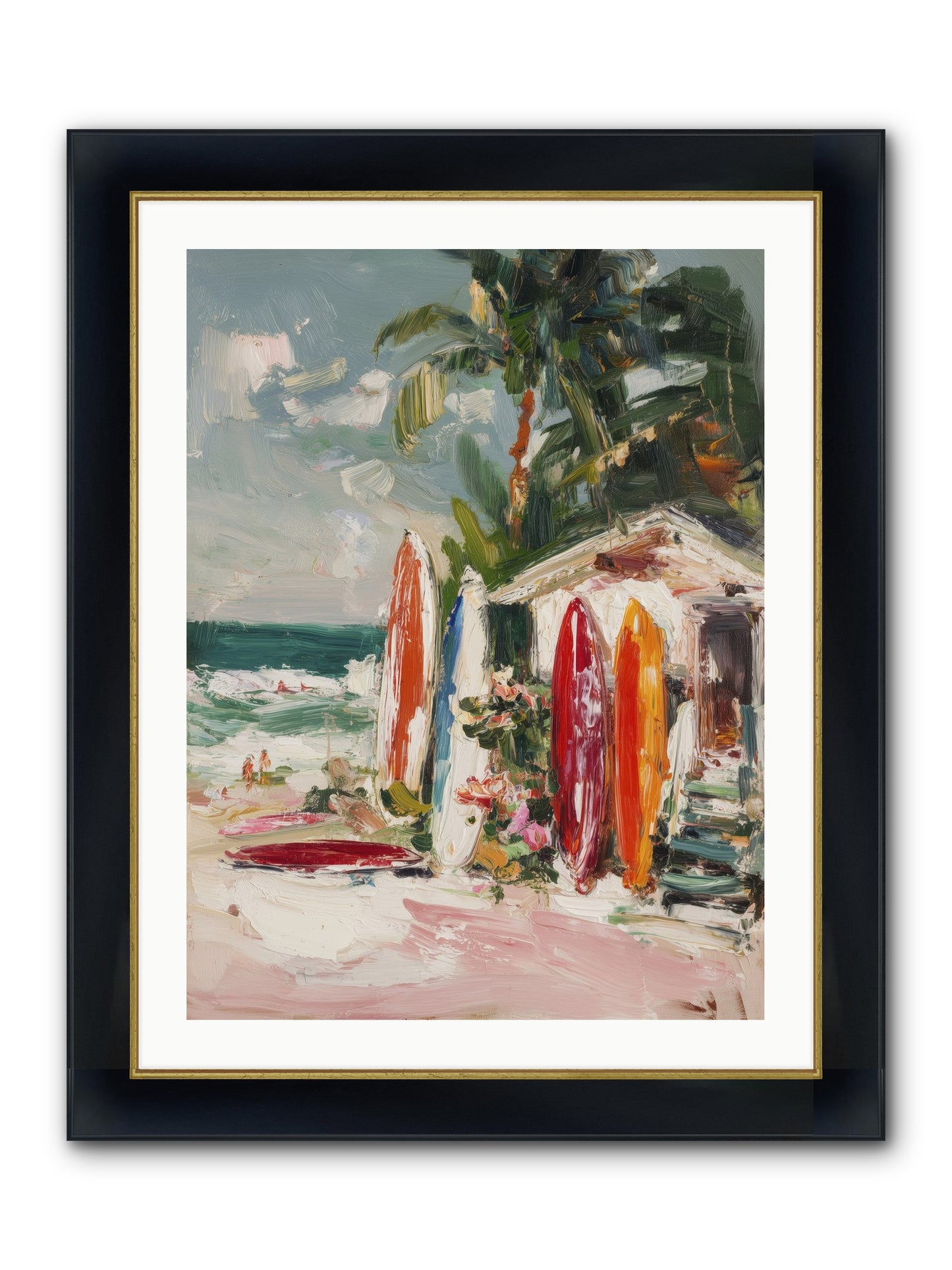 Tide Adventures Framed Print - Wide Black w/Gold 24x32
