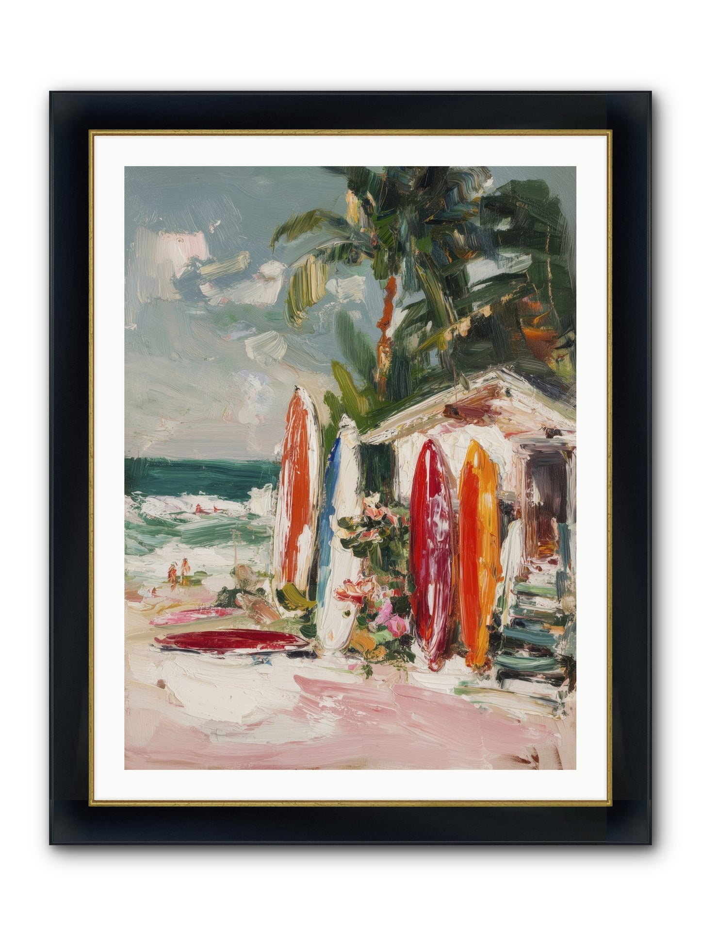 Tide Adventures Framed Print - Wide Black w/Gold 30x40