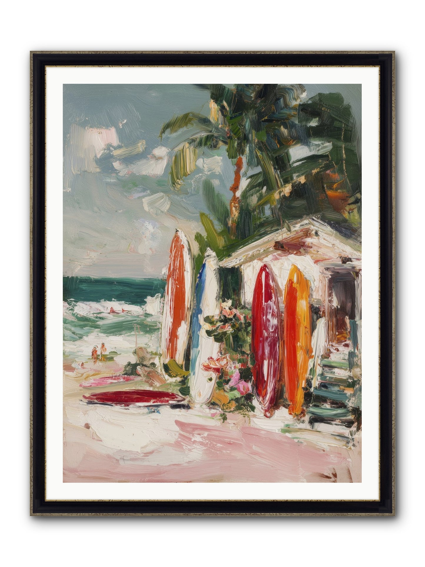 Tide Adventures Framed Print - Black & Gold 36x48