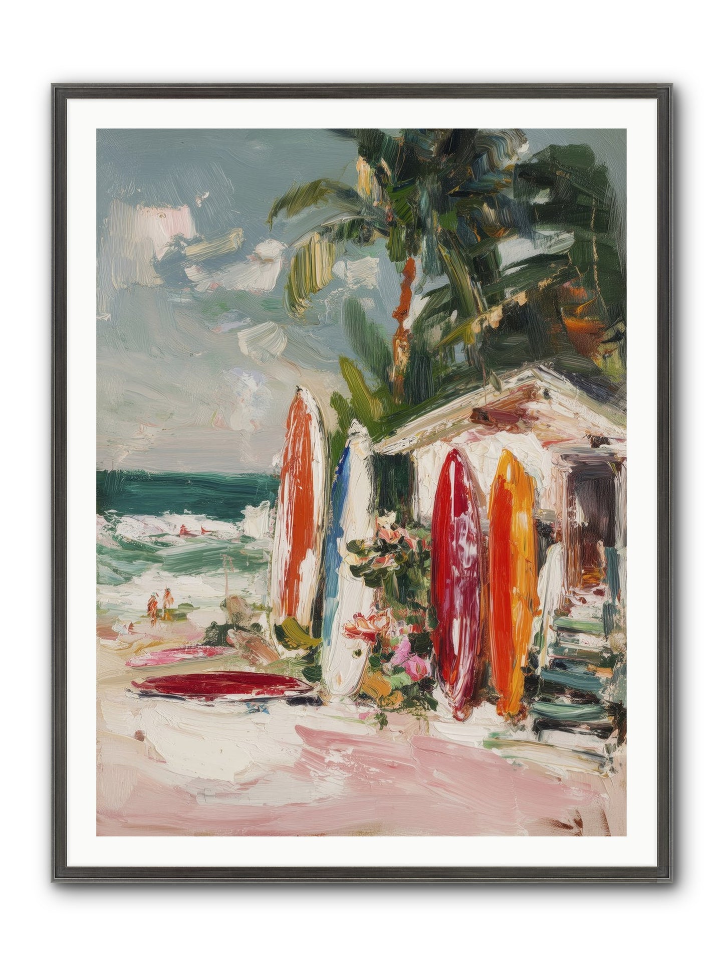 Tide Adventures Framed Print - Slimwoods Black/Silver 36x48