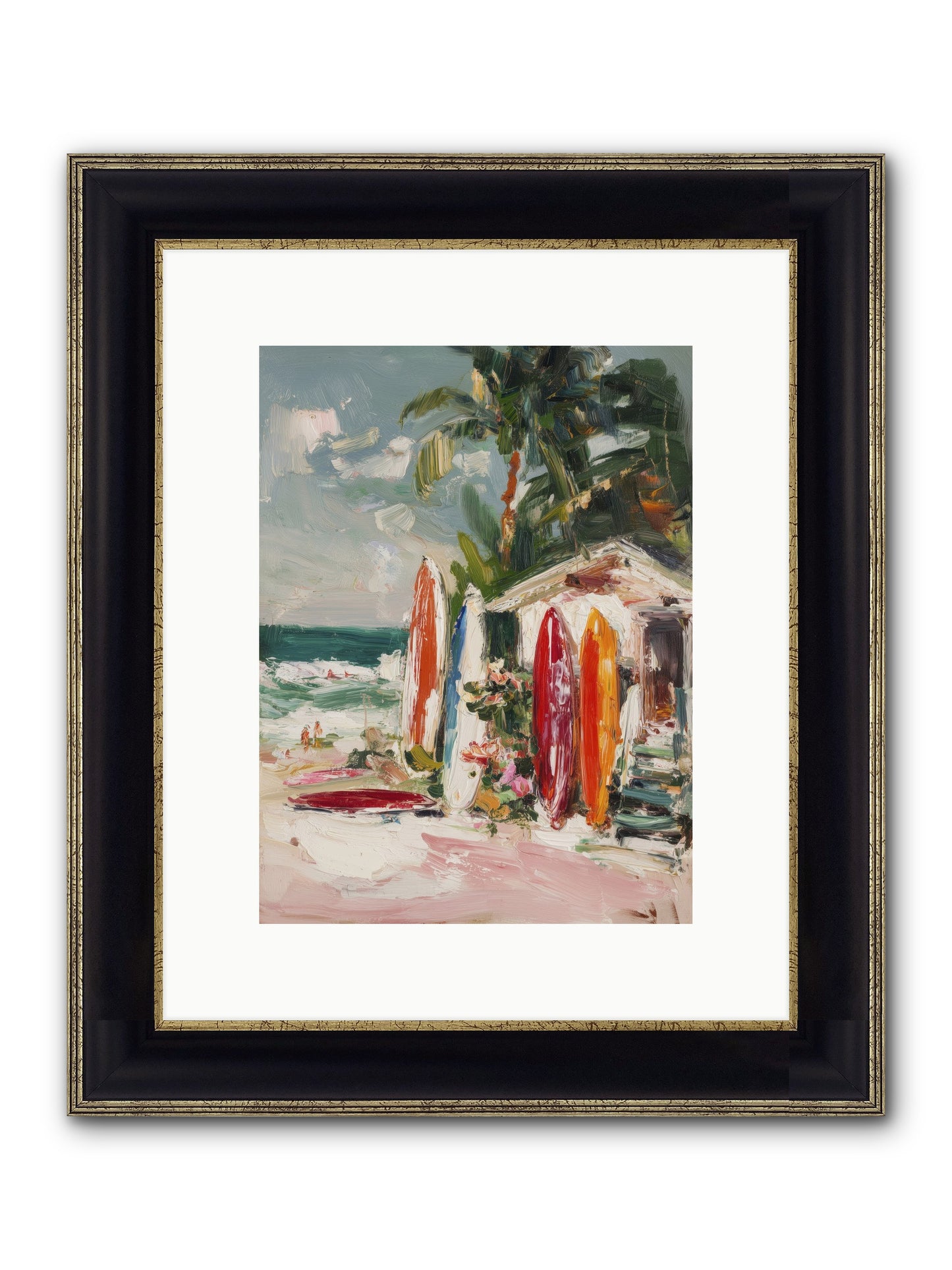 Tide Adventures Framed Print - Black & Gold 9x12