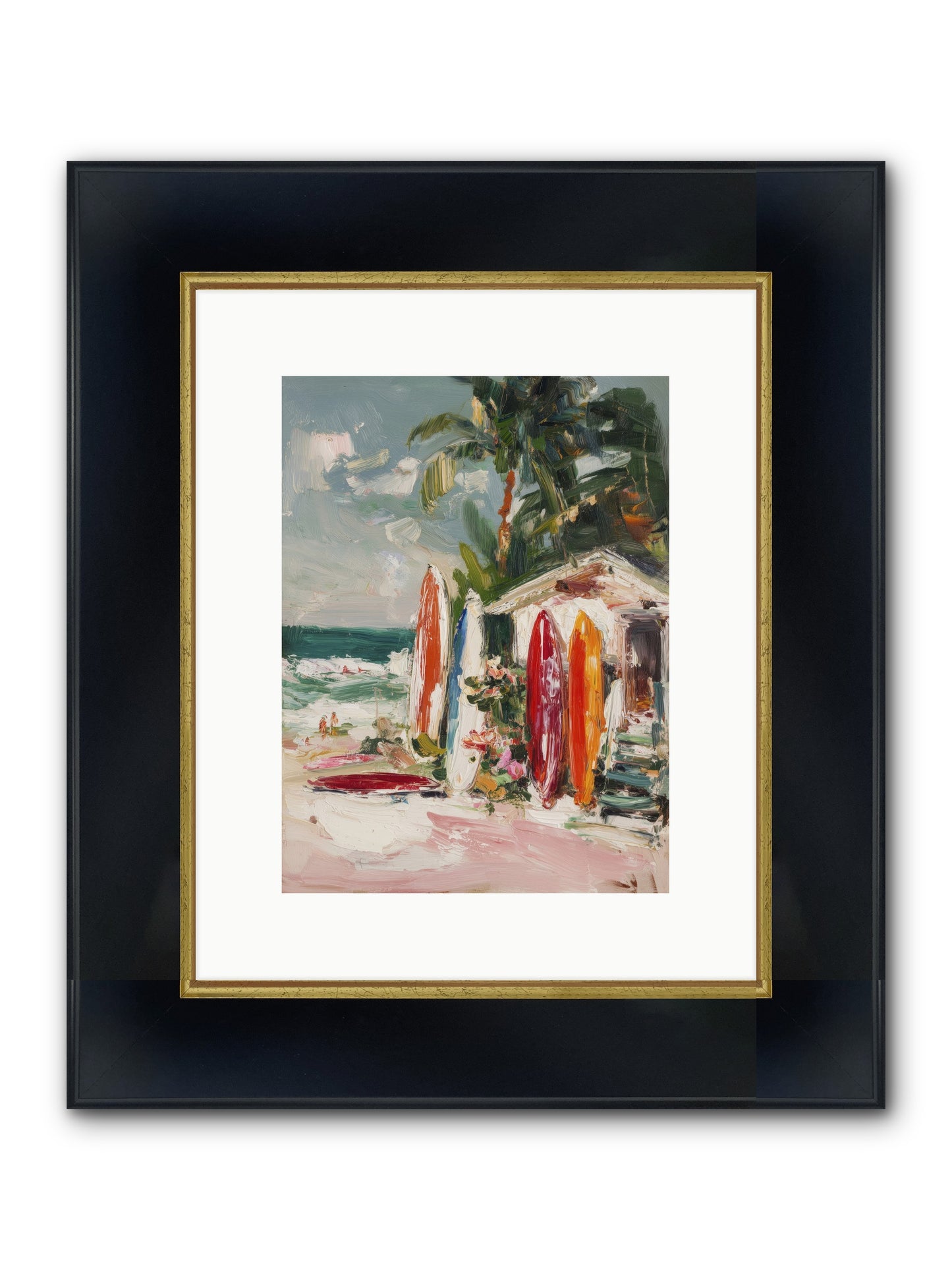 Tide Adventures Framed Print - Wide Black w/Gold 9x12