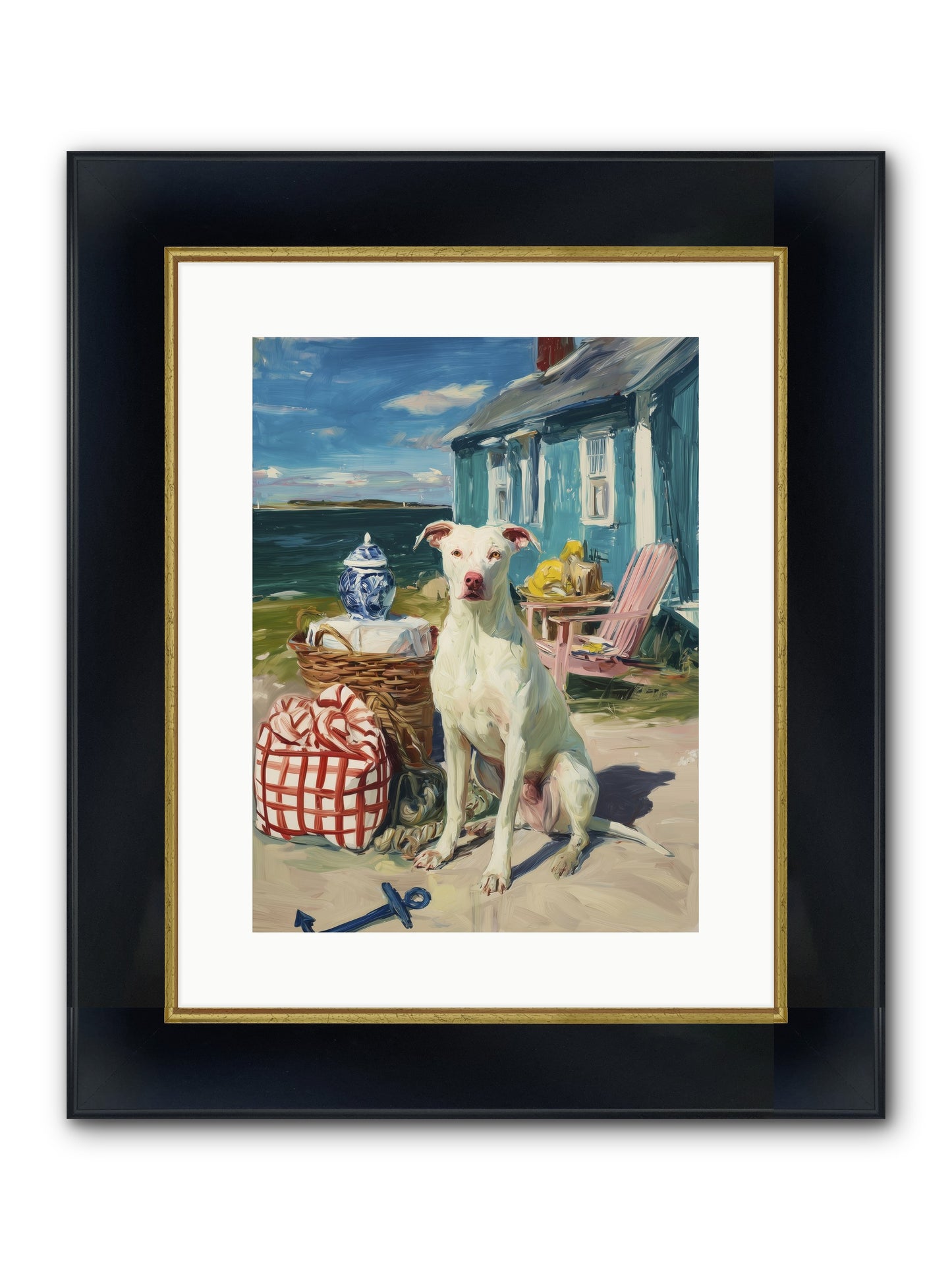 Tide Pool Tracker Framed Print - Wide Black w/Gold 12x16
