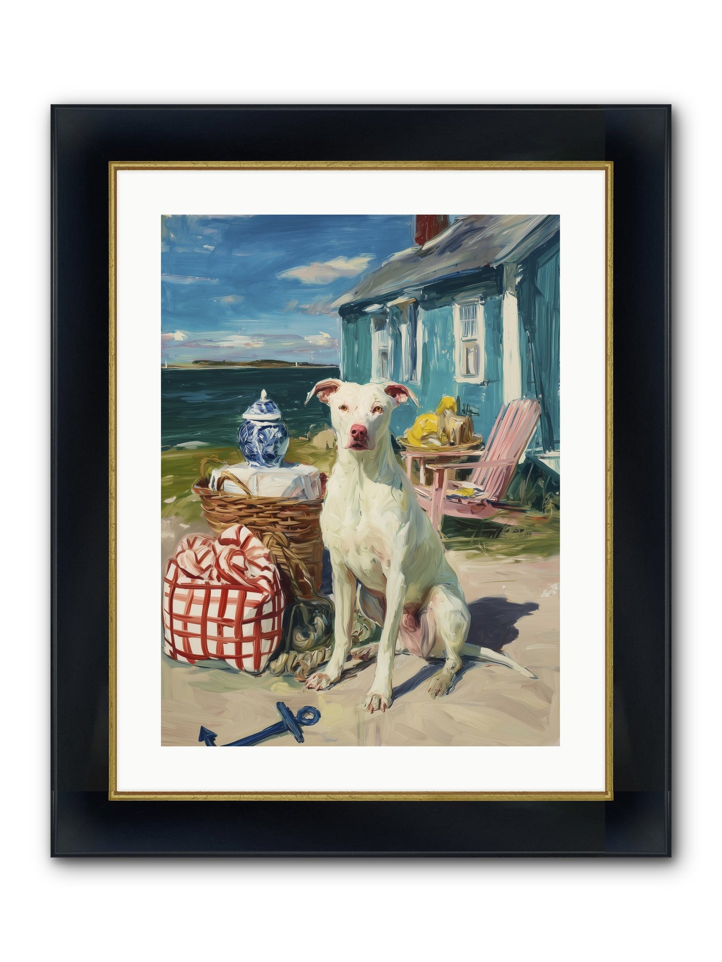 Tide Pool Tracker Framed Print - Wide Black w/Gold 18x24