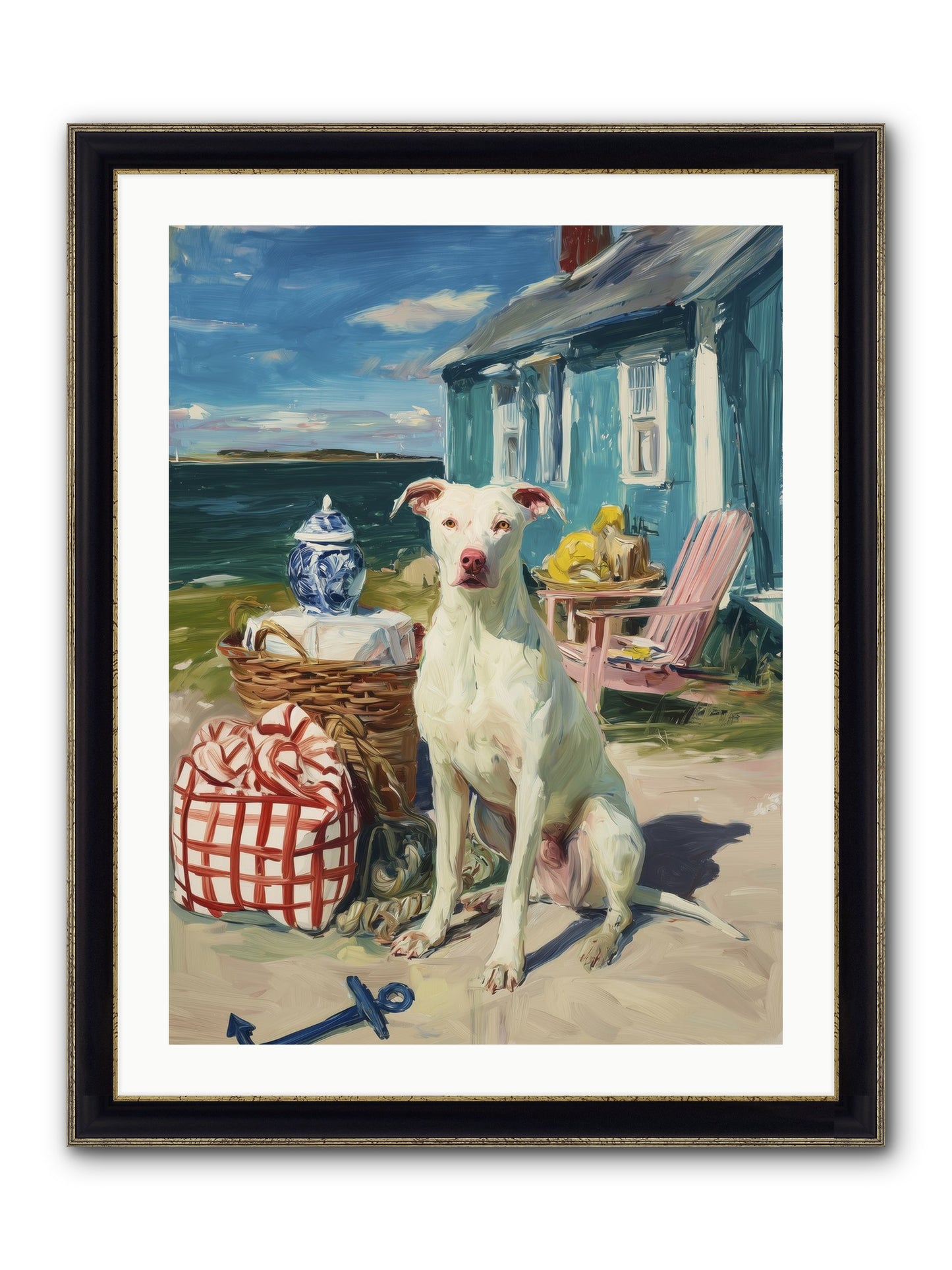Tide Pool Tracker Framed Print - Black & Gold 24x32