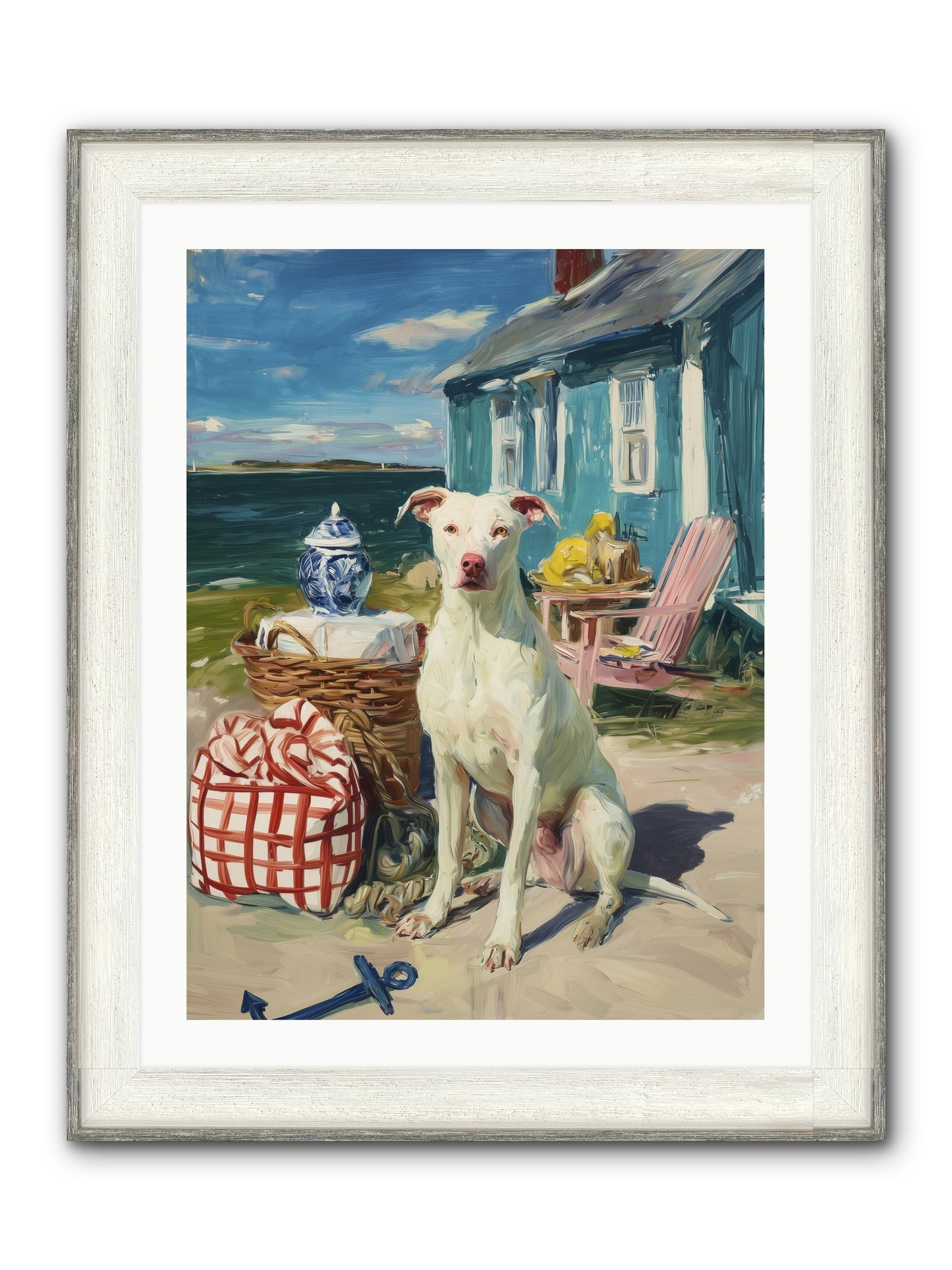 Tide Pool Tracker Framed Print - Driftwood White 24x32