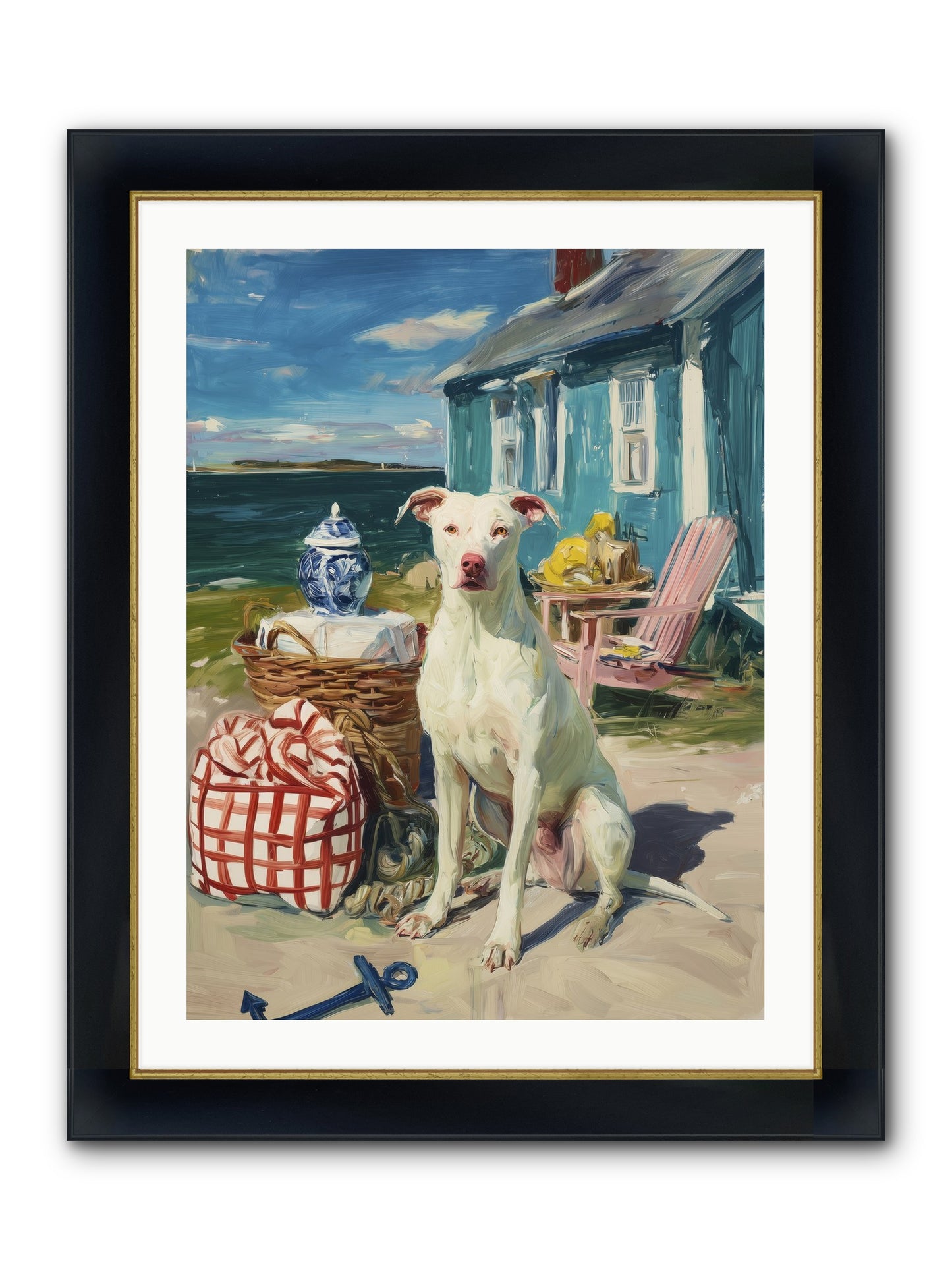 Tide Pool Tracker Framed Print - Wide Black w/Gold 24x32