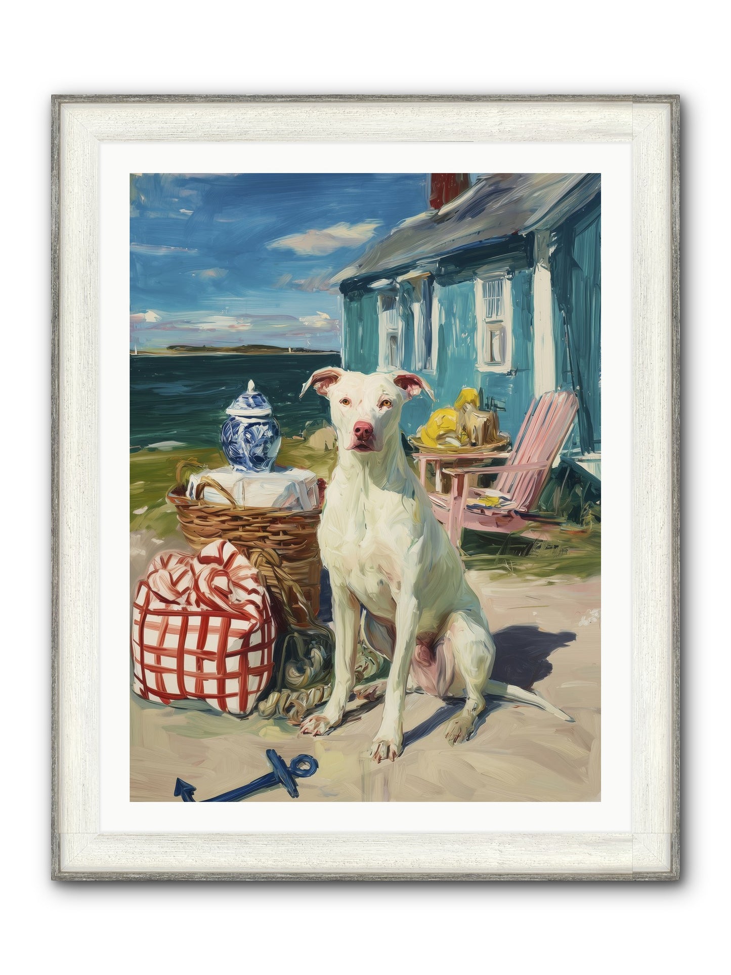 Tide Pool Tracker Framed Print - Driftwood White 30x40