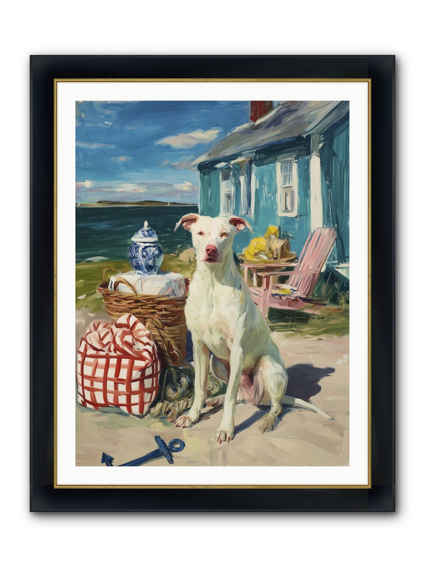 Tide Pool Tracker Framed Print - Wide Black w/Gold 30x40