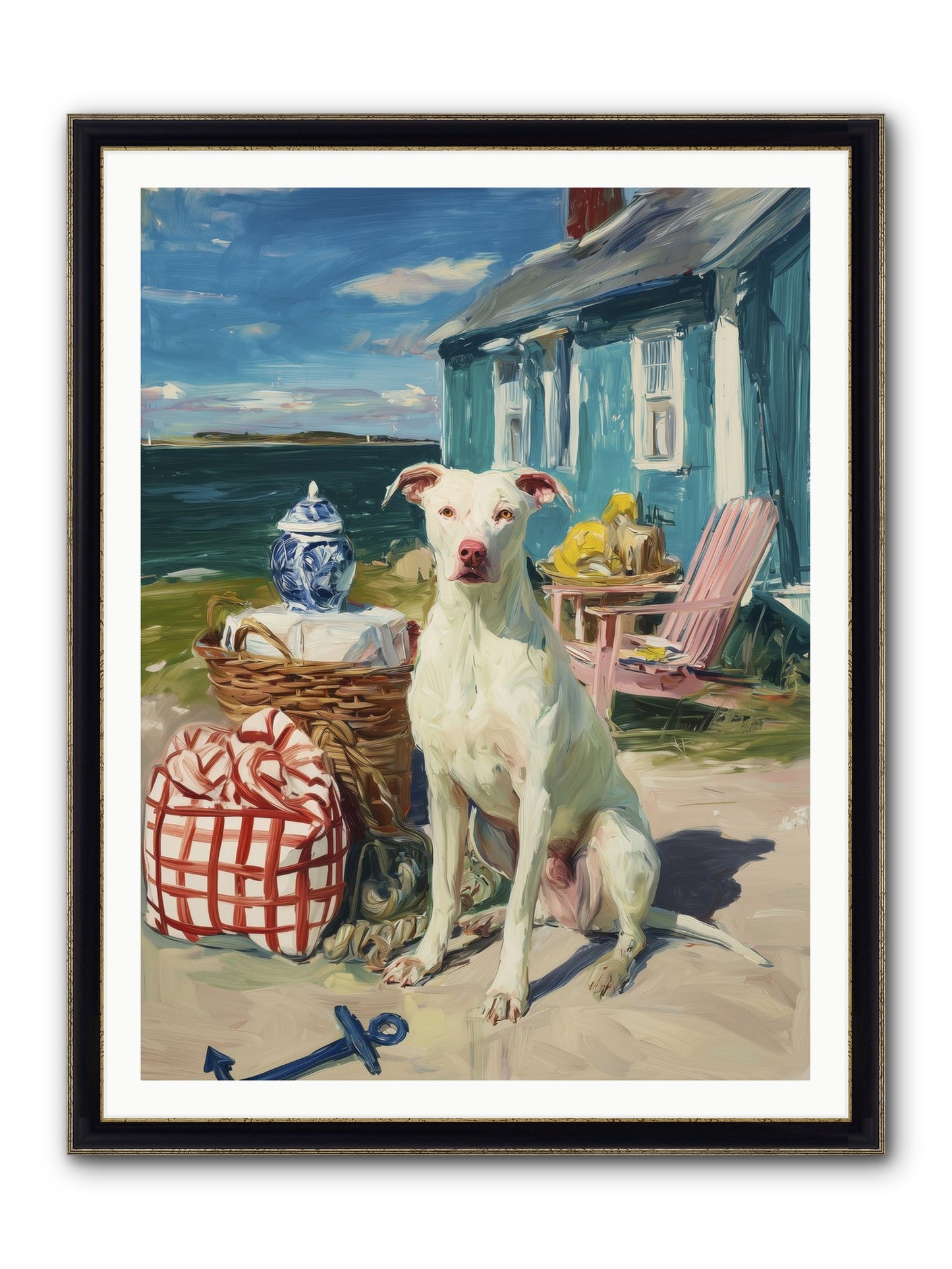 Tide Pool Tracker Framed Print - Black & Gold 36x48