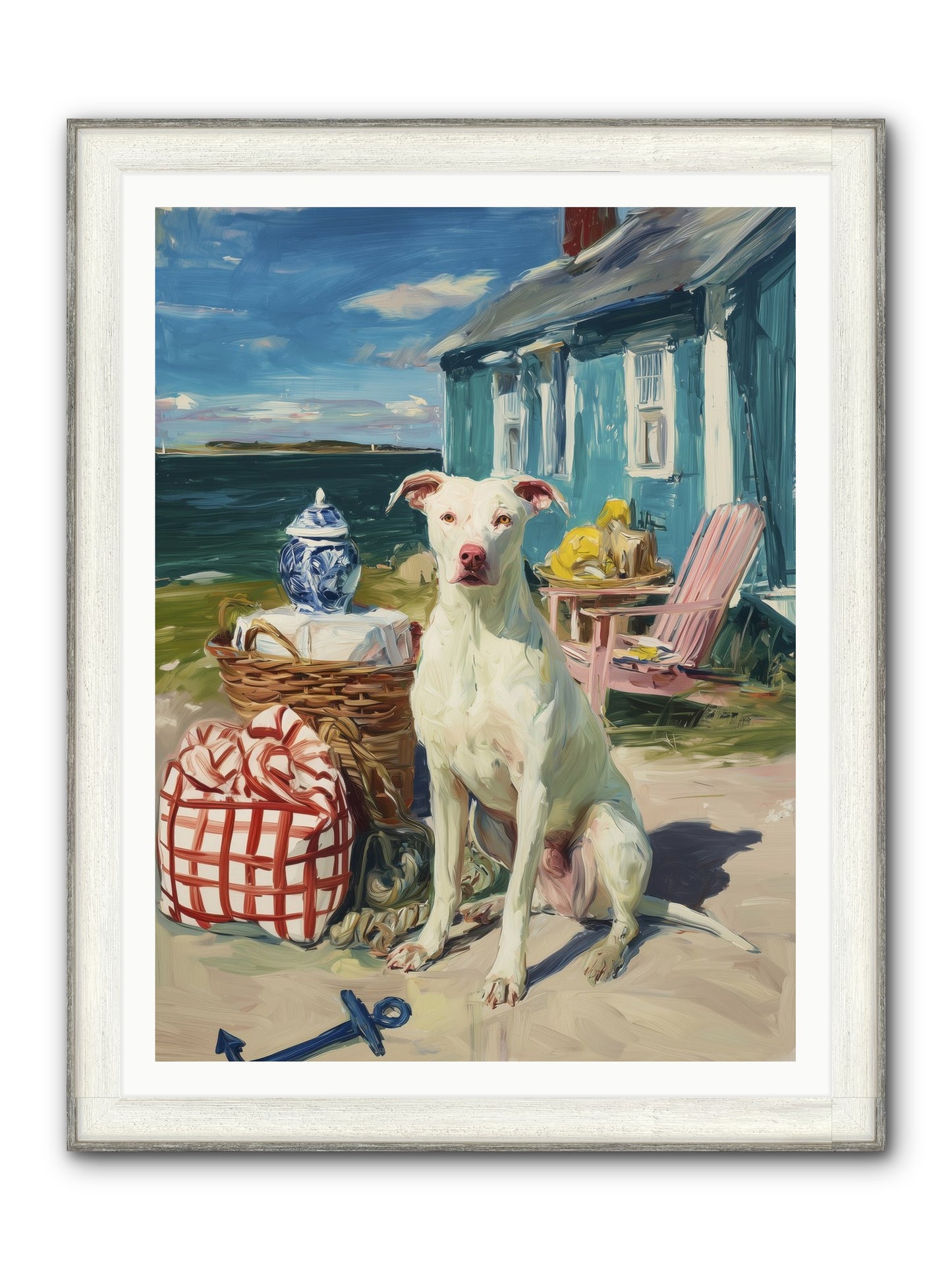 Tide Pool Tracker Framed Print - Driftwood White 36x48