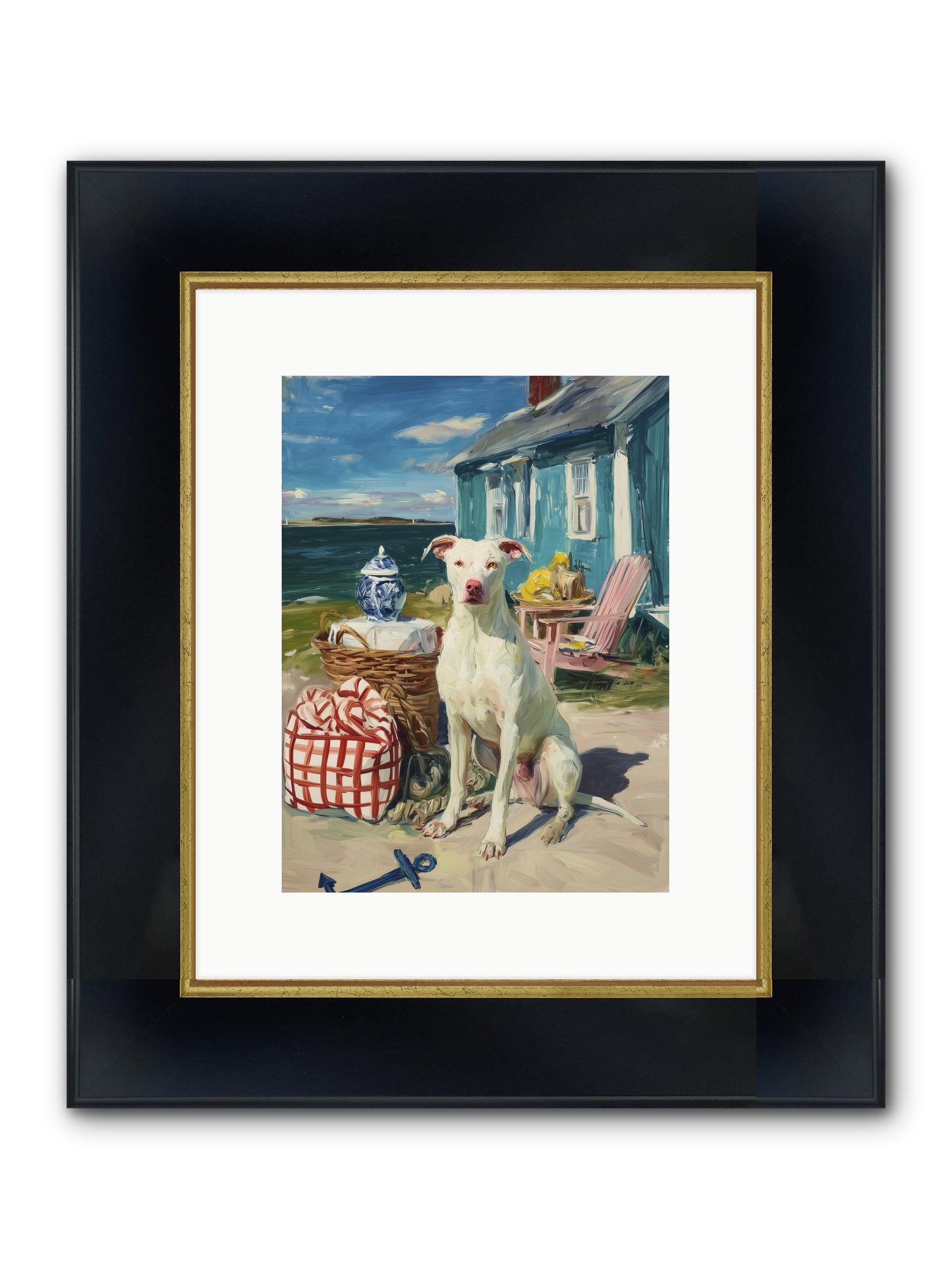 Tide Pool Tracker Framed Print - Wide Black w/Gold 9x12