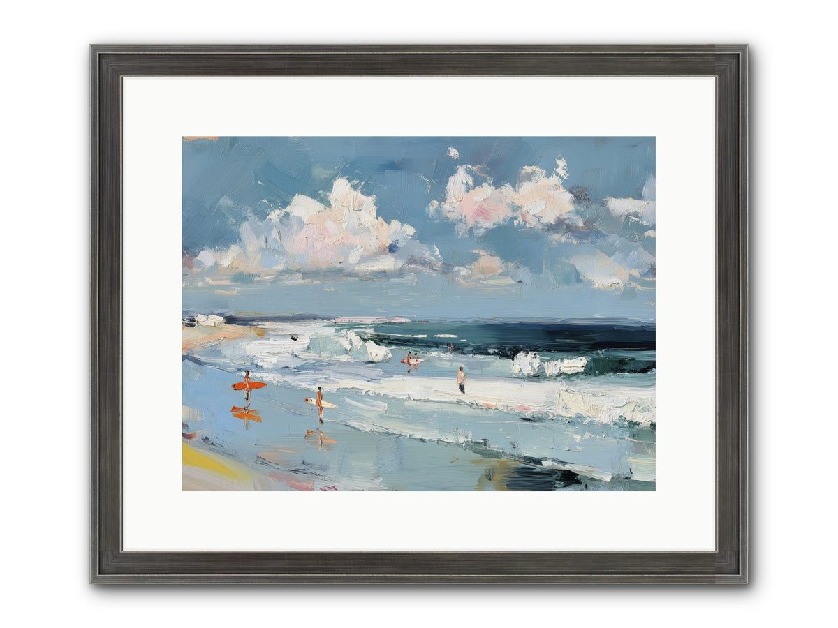 Tide Riders Framed Print - Slimwoods Black/Silver 16x12