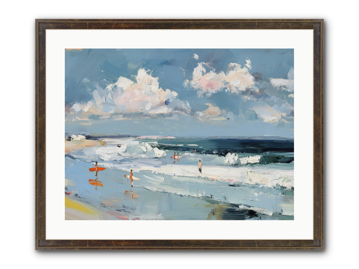 Tide Riders Framed Print - Slimwoods Black/Gold 24x18