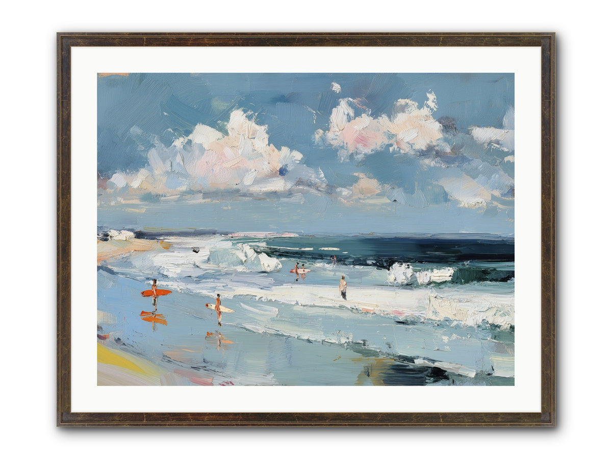 Tide Riders Framed Print - Slimwoods Black/Gold 32x24