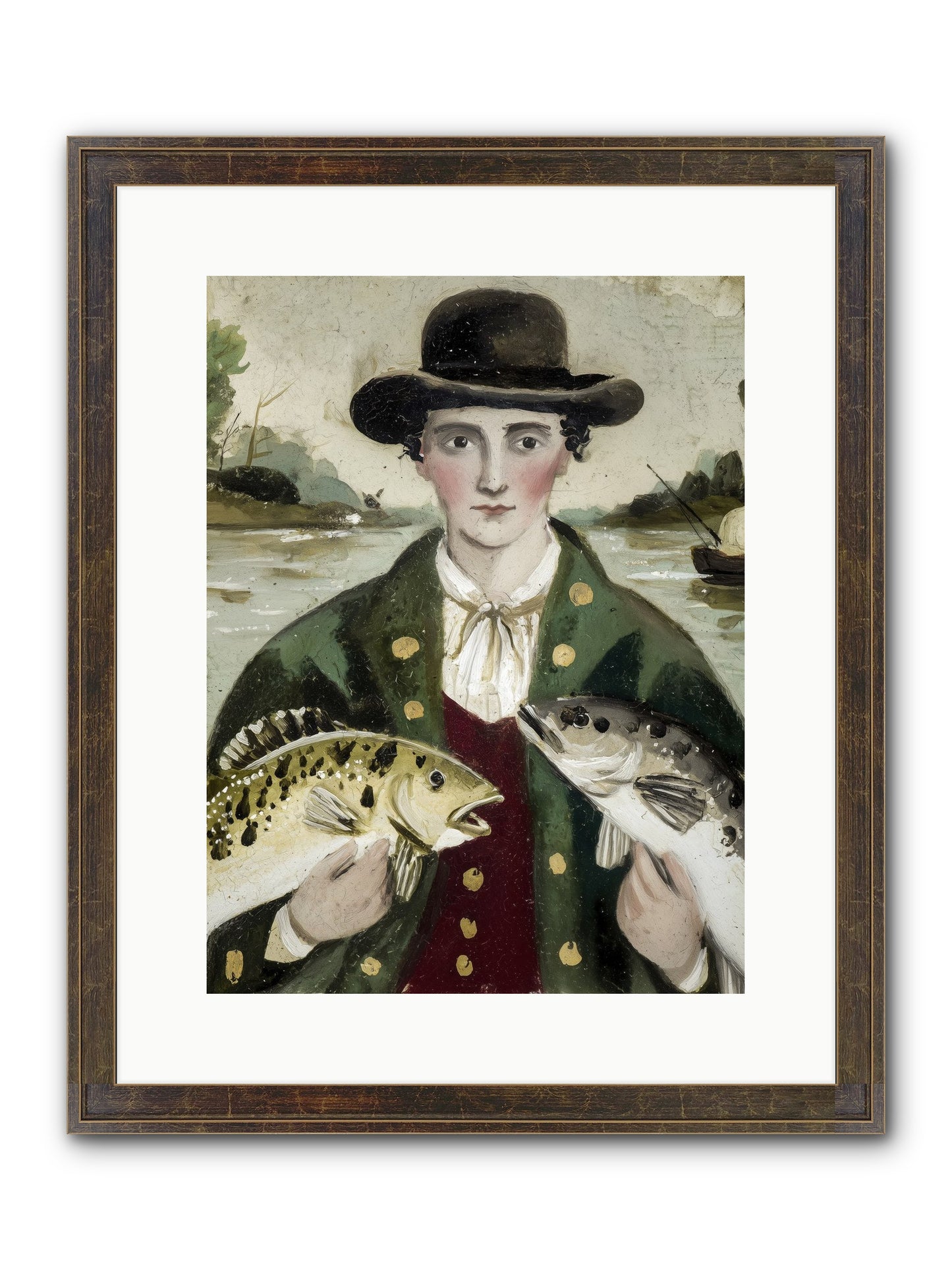 Tide Walker Framed Print - Slimwoods Black/Gold 12x16