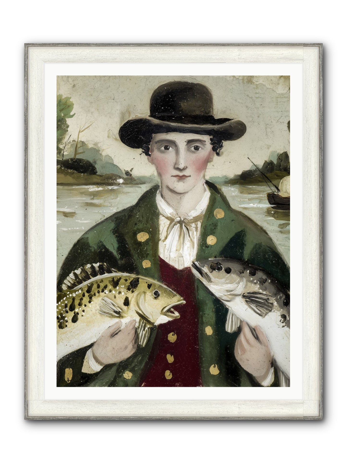Tide Walker Framed Print - Driftwood White 36x48