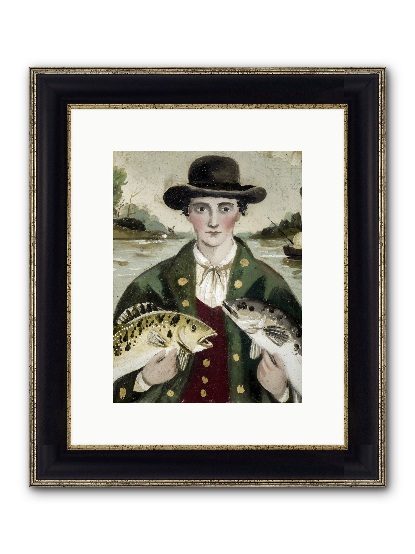 Tide Walker Framed Print - Black & Gold 9x12
