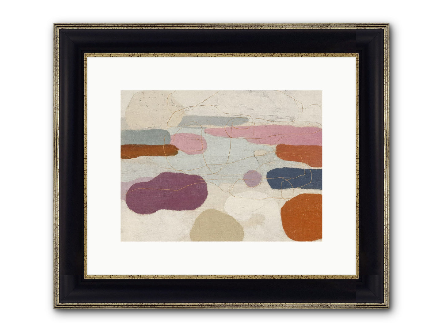 Tideline Framed Print - Black & Gold 12x9