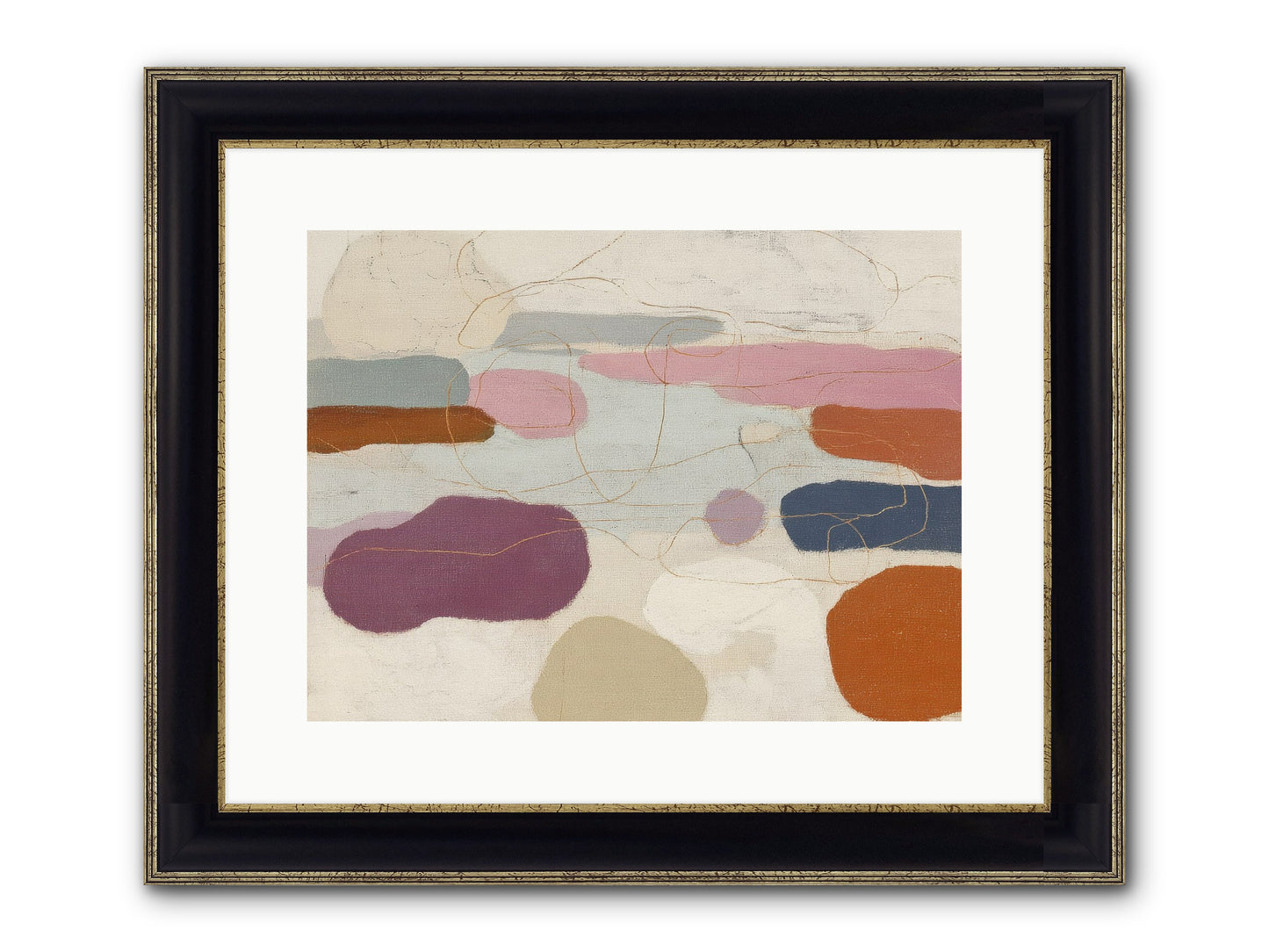 Tideline Framed Print - Black & Gold 16x12