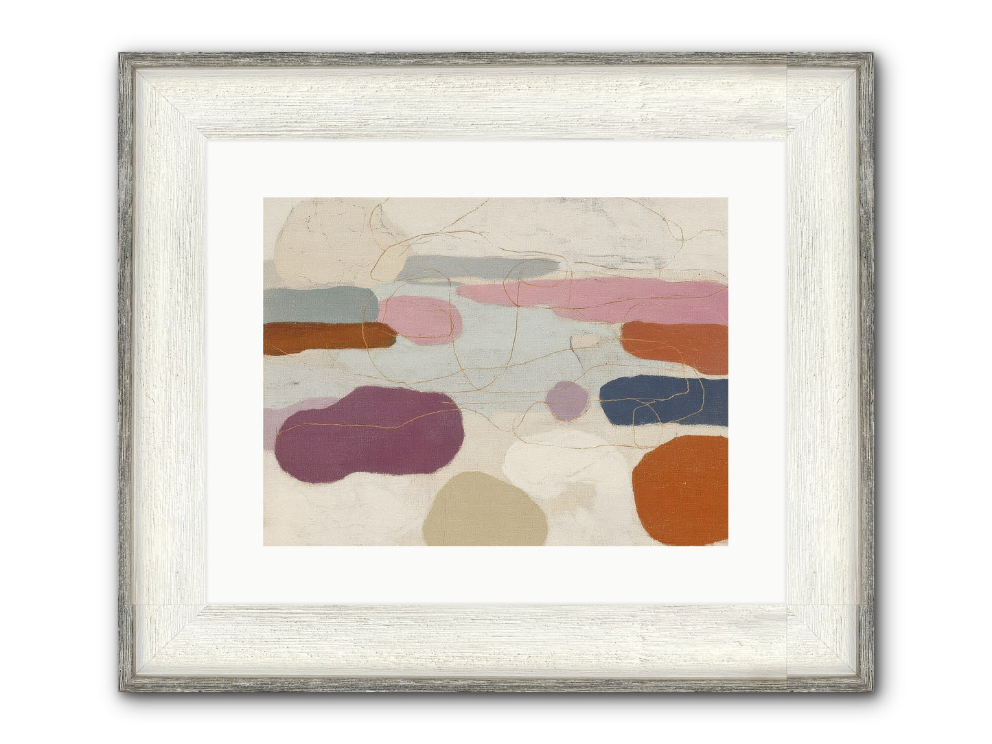 Tideline Framed Print - Driftwood White 16x12