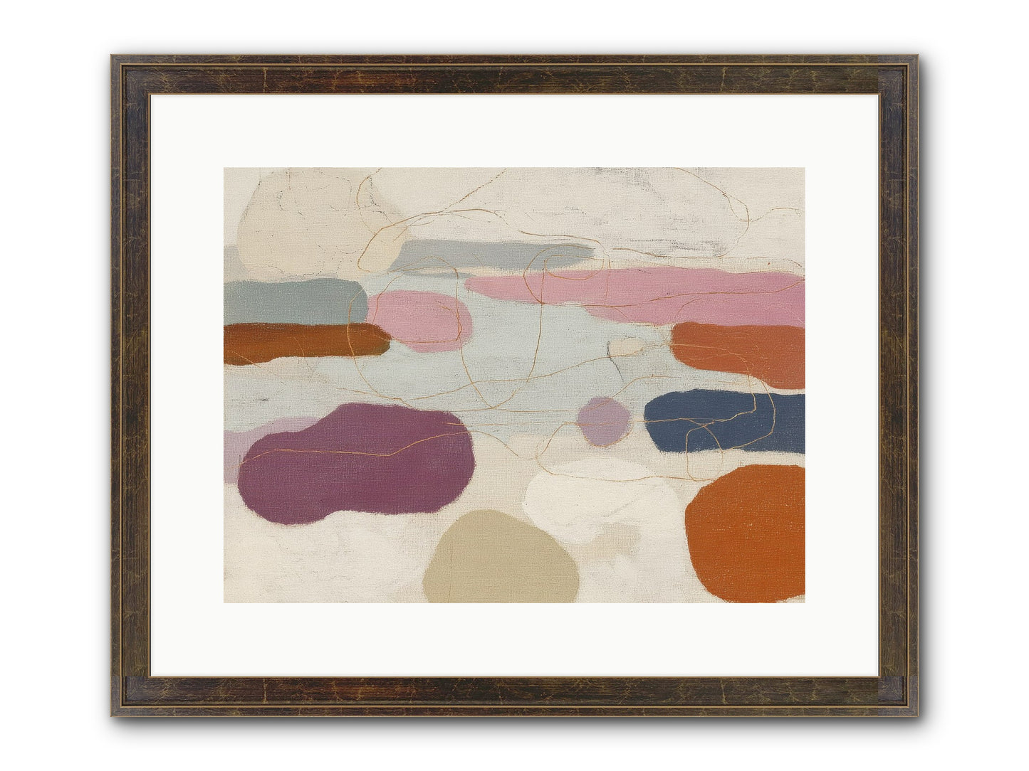 Tideline Framed Print - Slimwoods Black/Gold 16x12