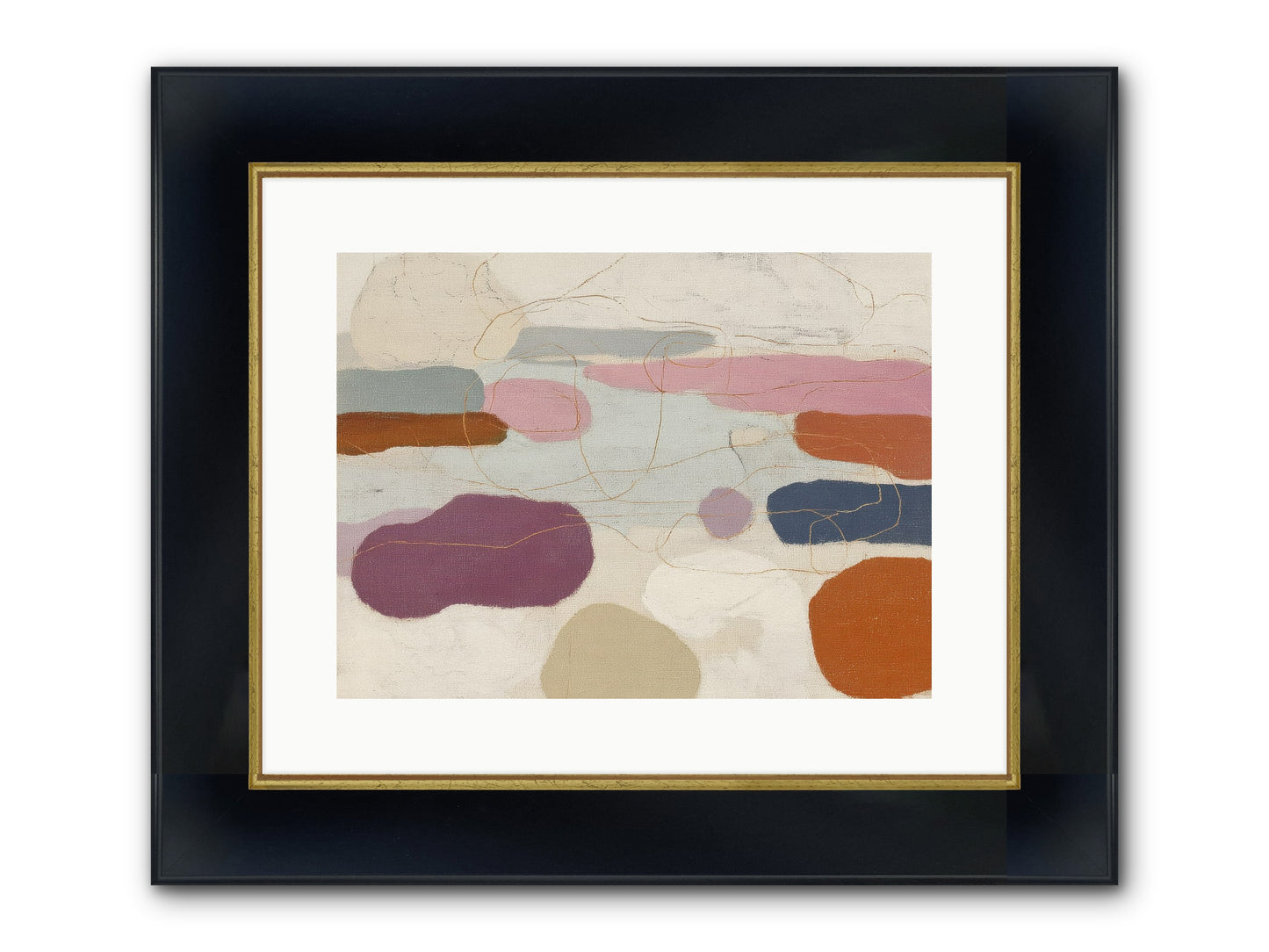 Tideline Framed Print - Wide Black w/Gold 16x12