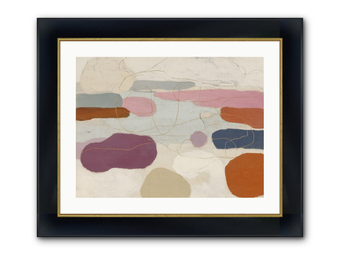 Tideline Framed Print - Wide Black w/Gold 24x18