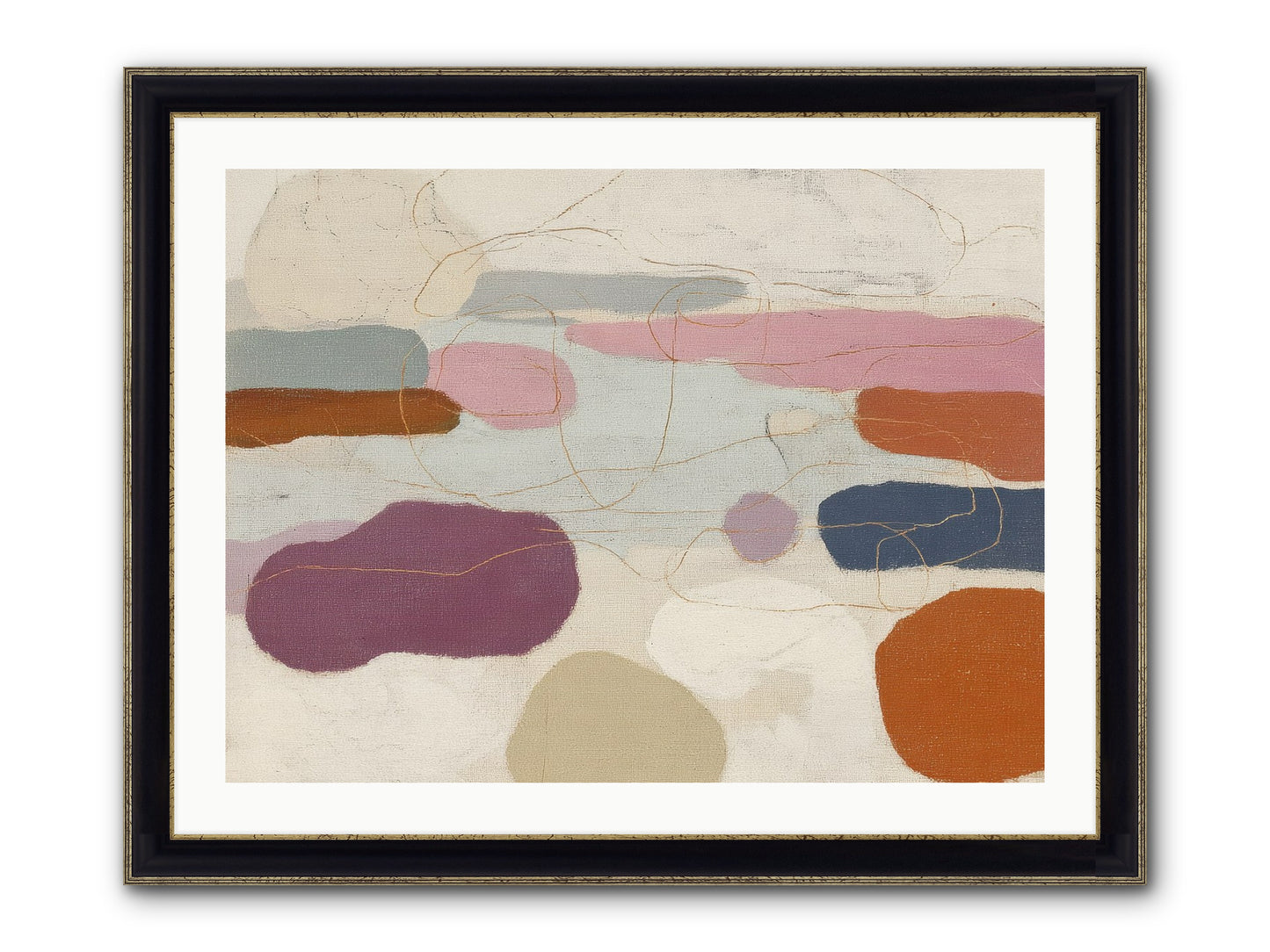 Tideline Framed Print - Black & Gold 32x24