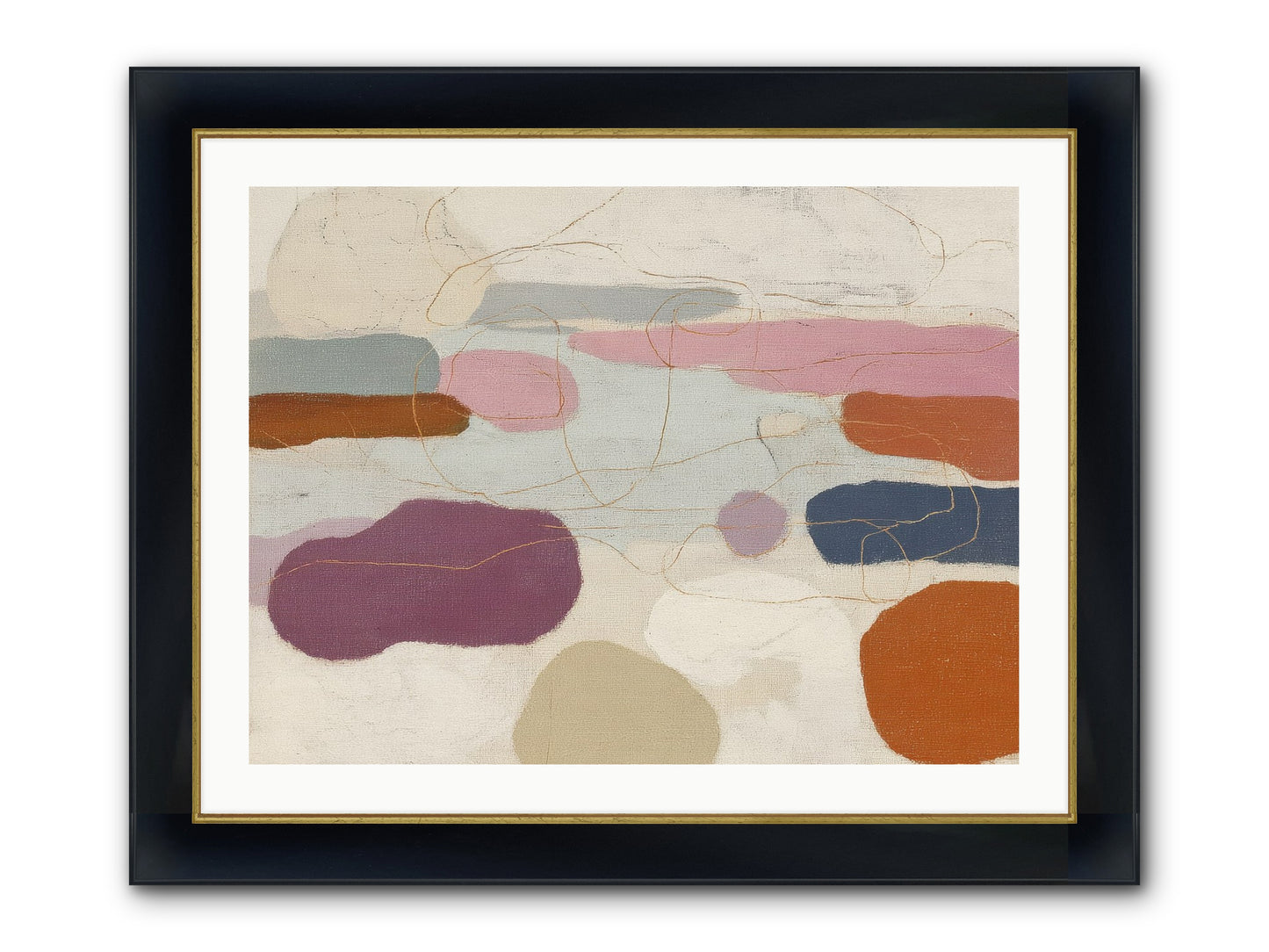 Tideline Framed Print - Wide Black w/Gold 32x24