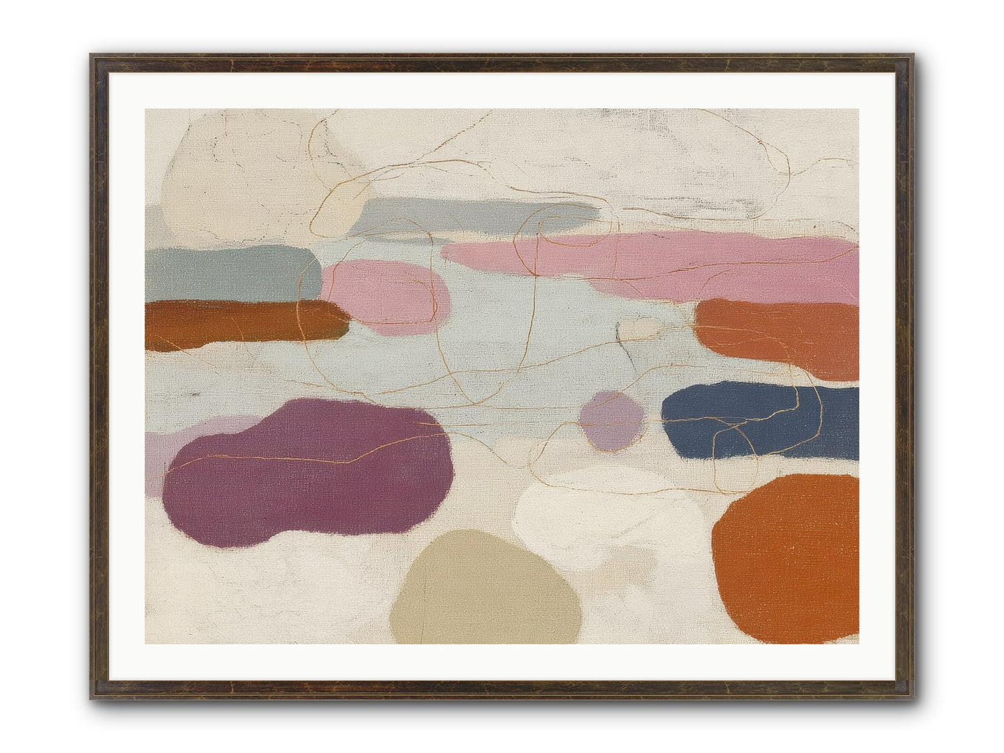 Tideline Framed Print - Slimwoods Black/Gold 40x30