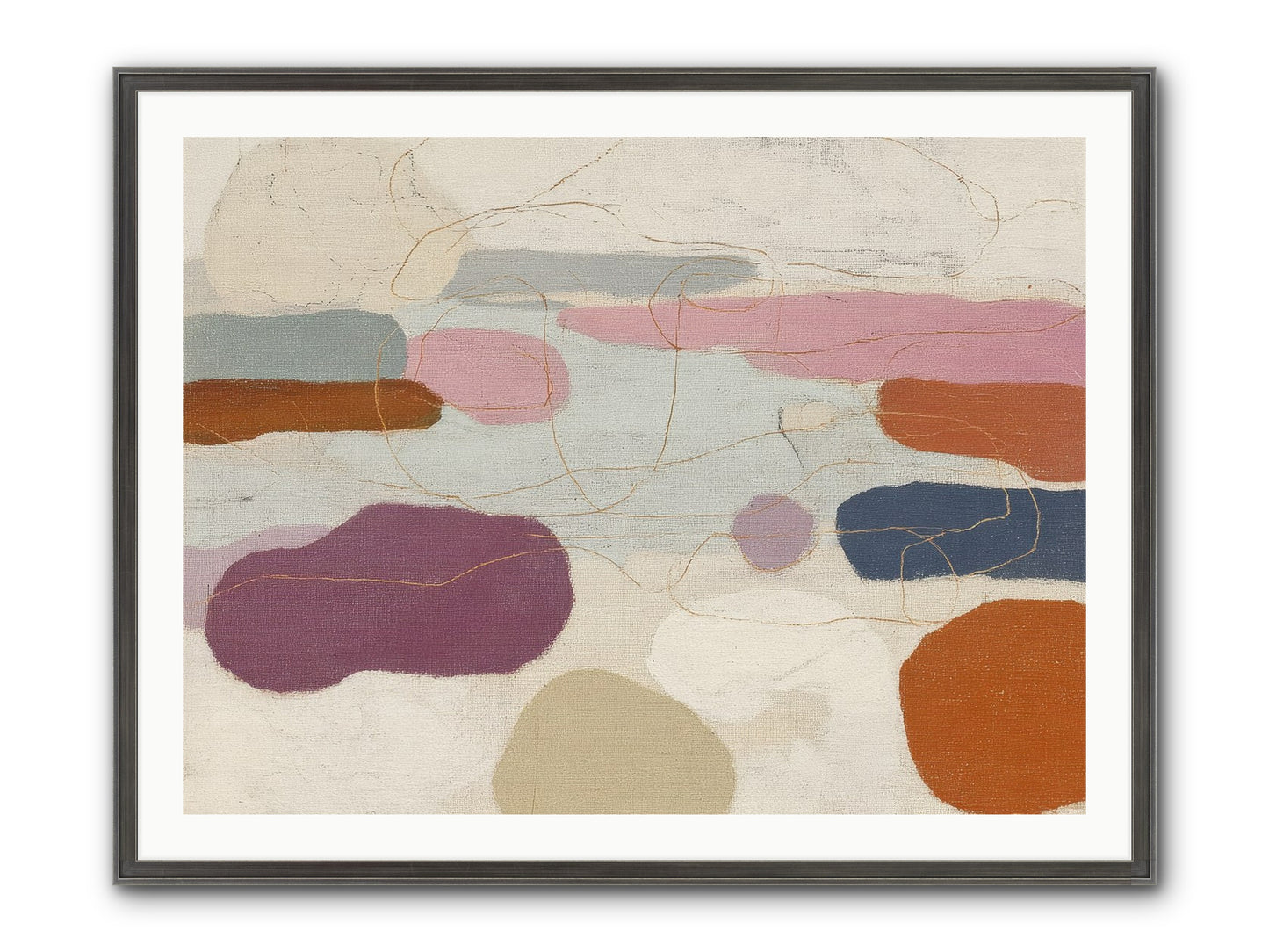 Tideline Framed Print - Slimwoods Black/Silver 40x30
