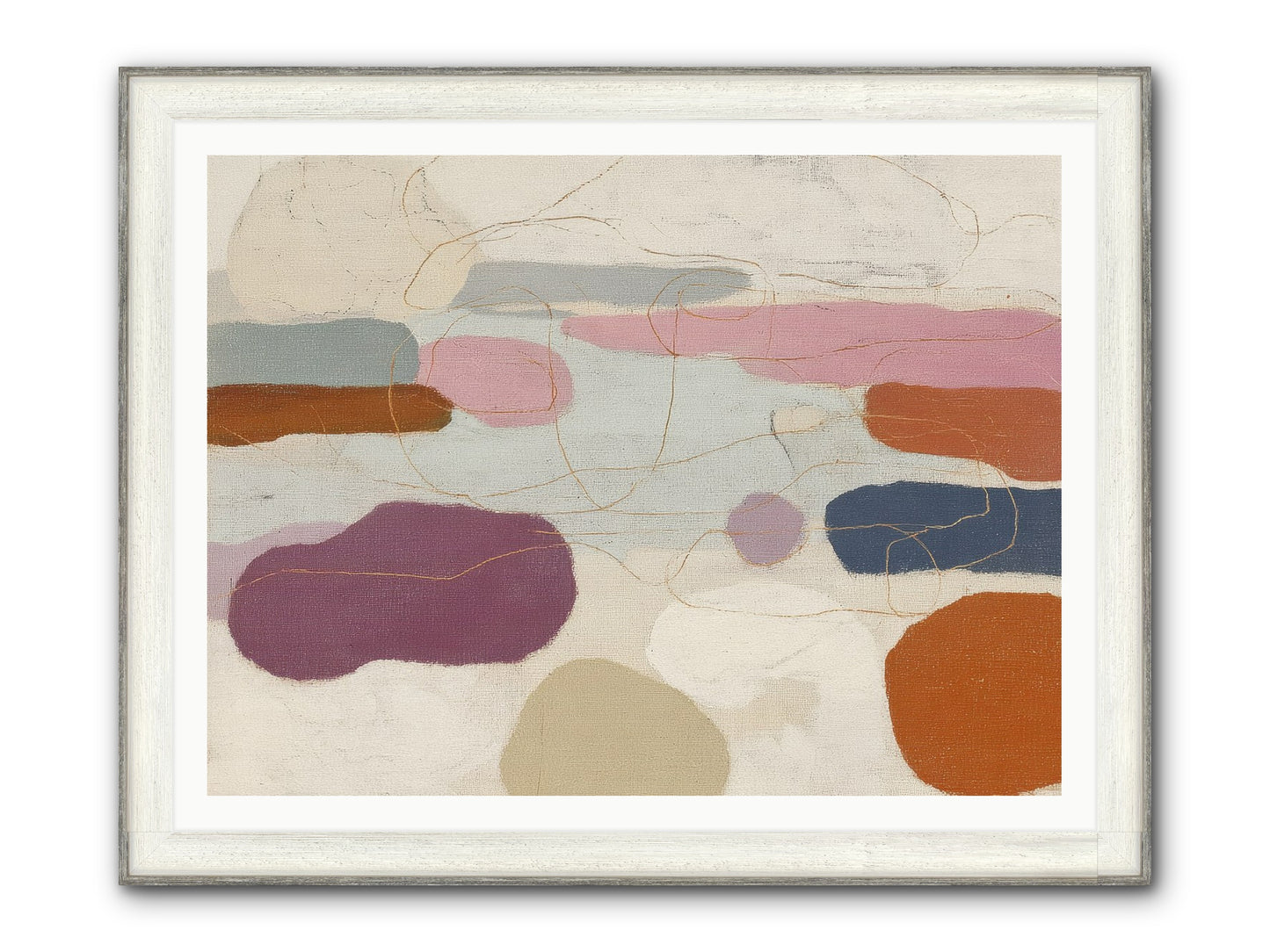 Tideline Framed Print - Driftwood White 48x36
