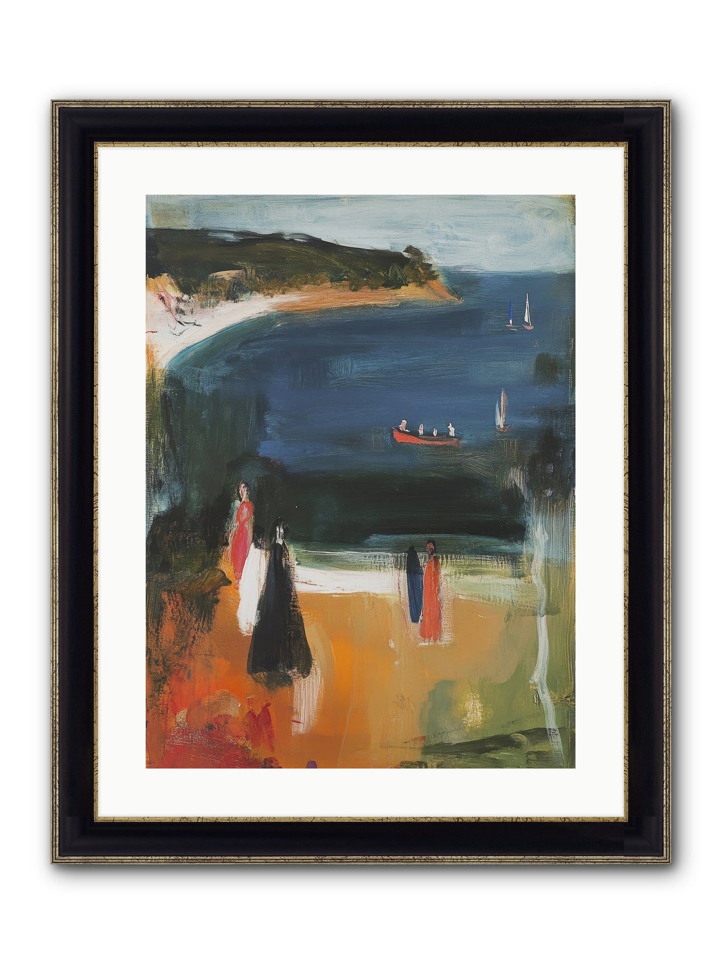 Tides Of Enchantment Framed Print - Black & Gold 18x24