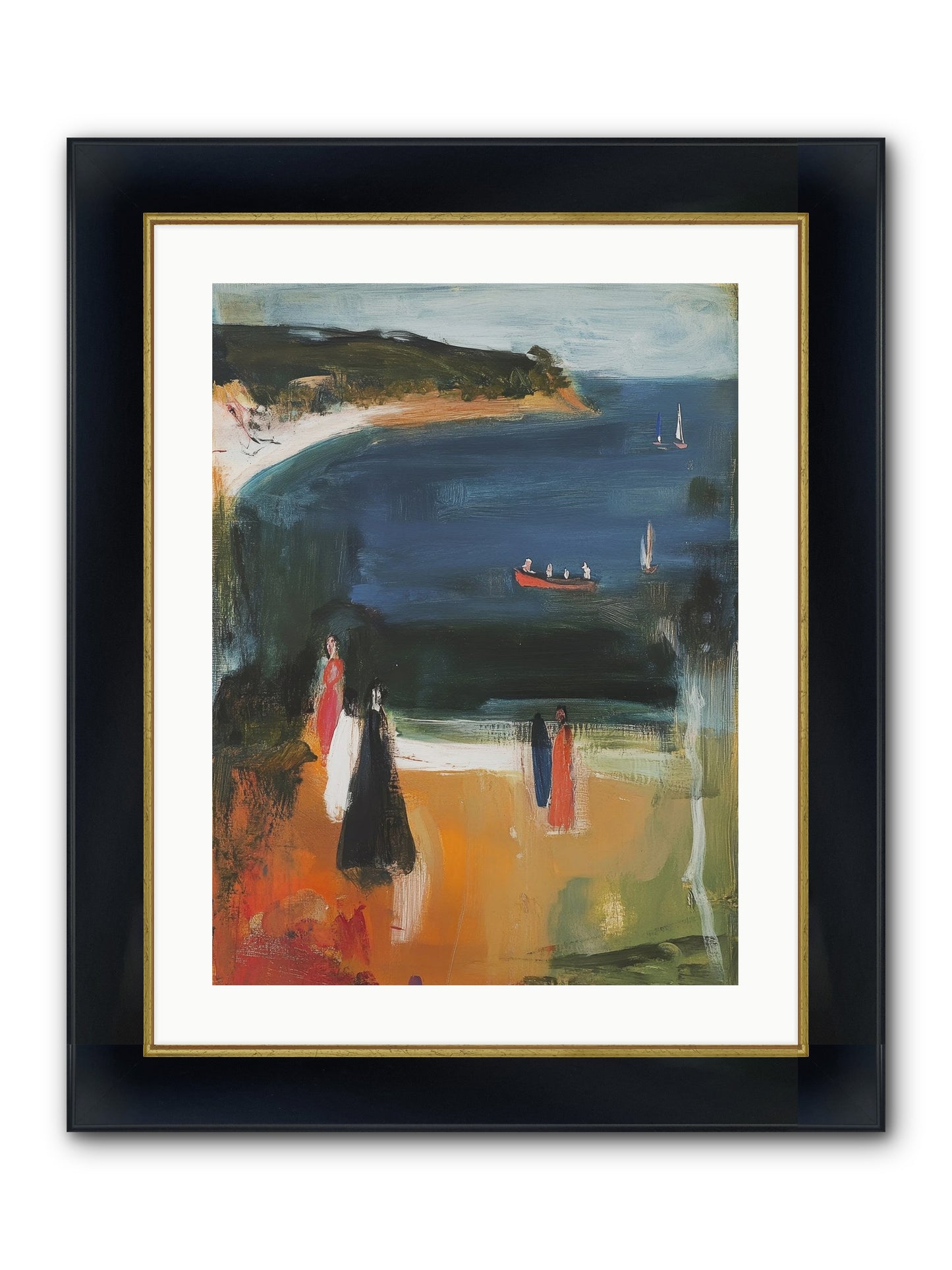 Tides Of Enchantment Framed Print - Wide Black w/Gold 18x24